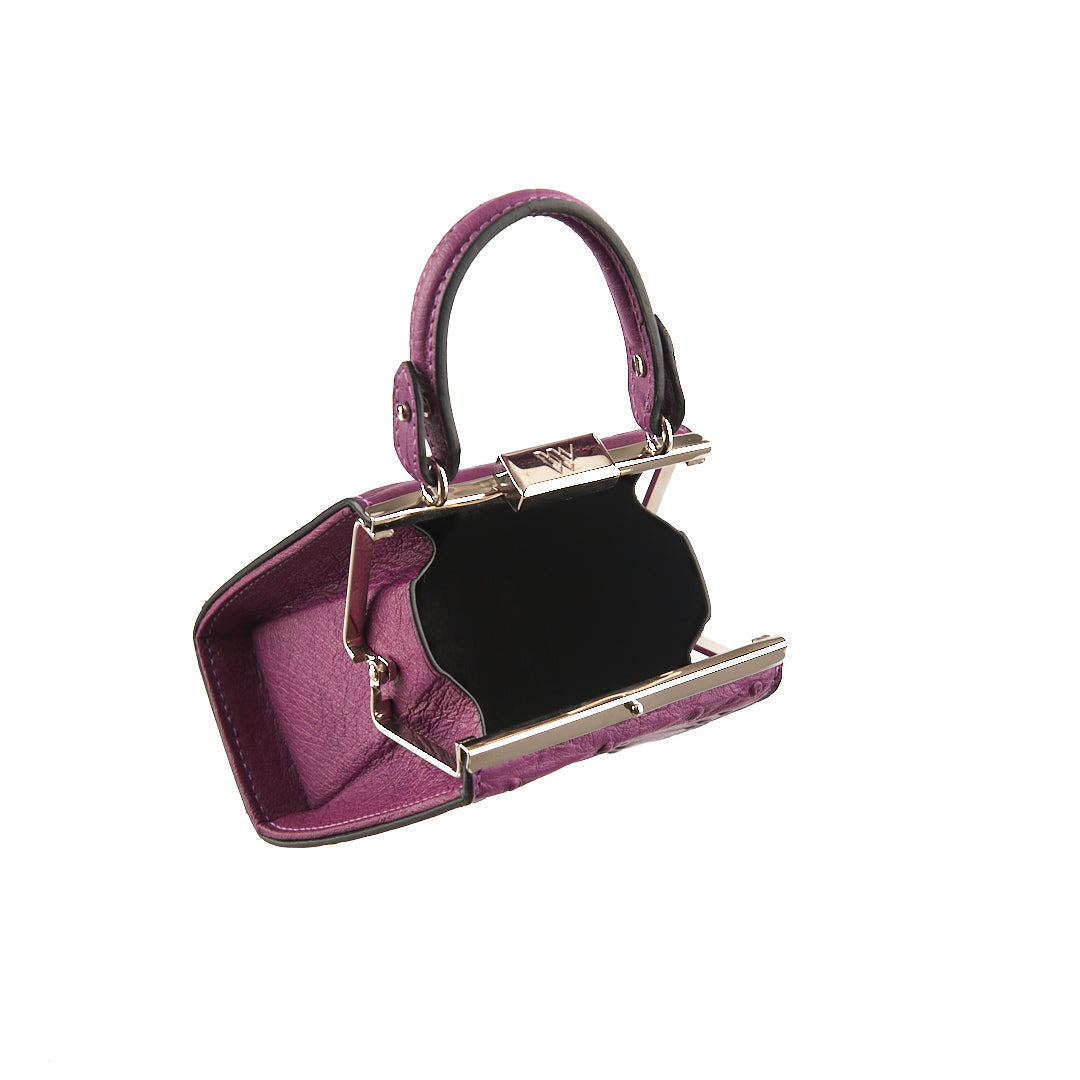 Purple Vegas Ostrich Leather Micro Bag Bellabags Bellabags