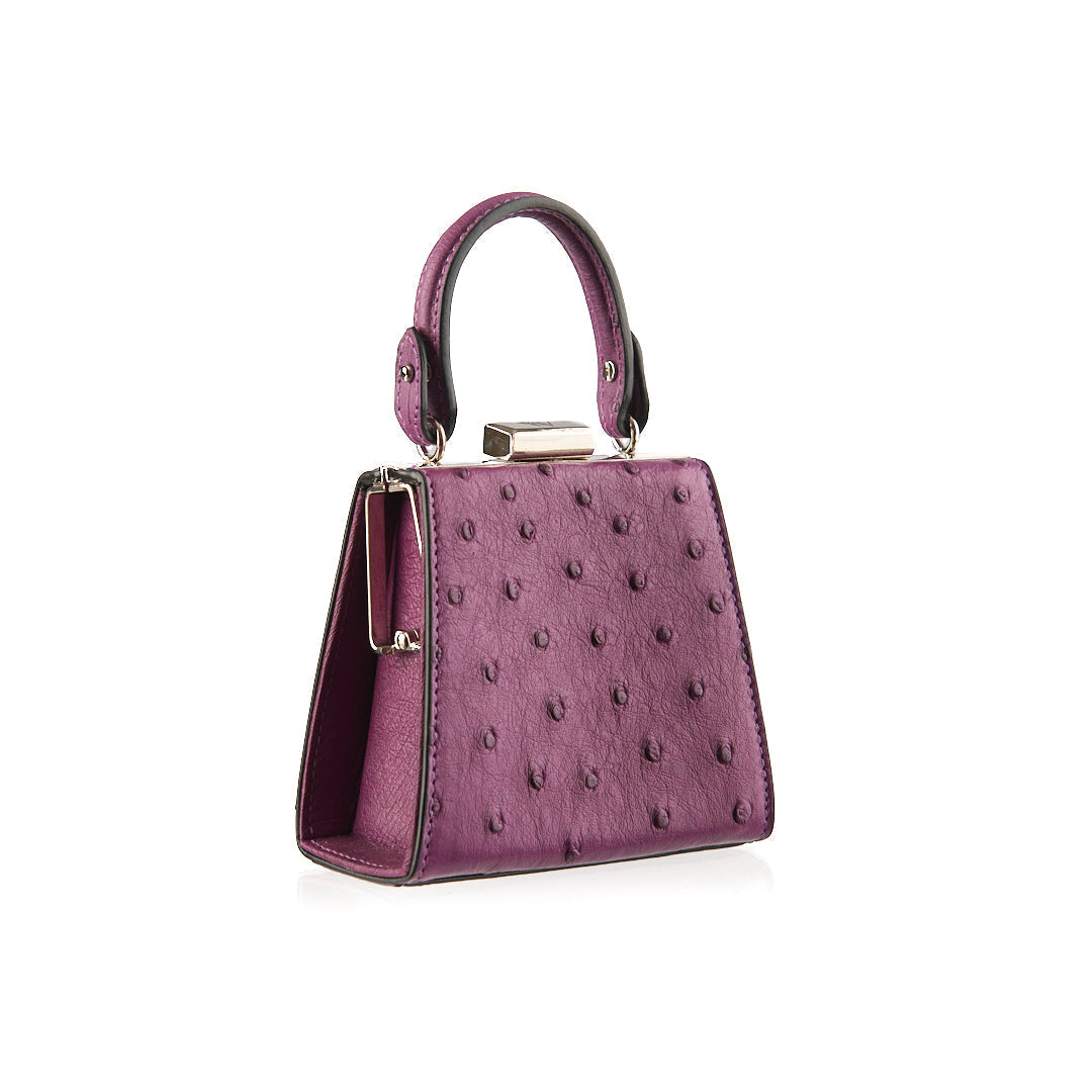 Purple Vegas Ostrich Leather Micro Bag Bellabags Bellabags