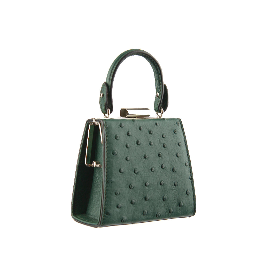 Green Vegas Ostrich Leather Micro Bag Bellabags Bellabags