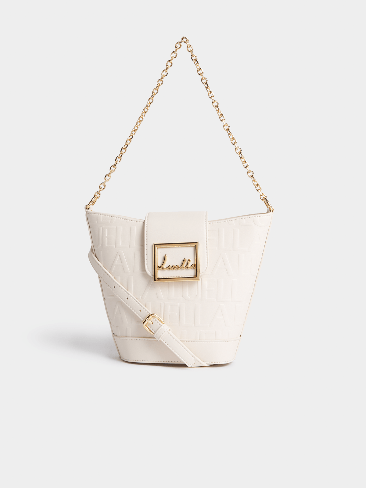 Luella Debossed Bucket Bag with Clasp Luella Bellabags
