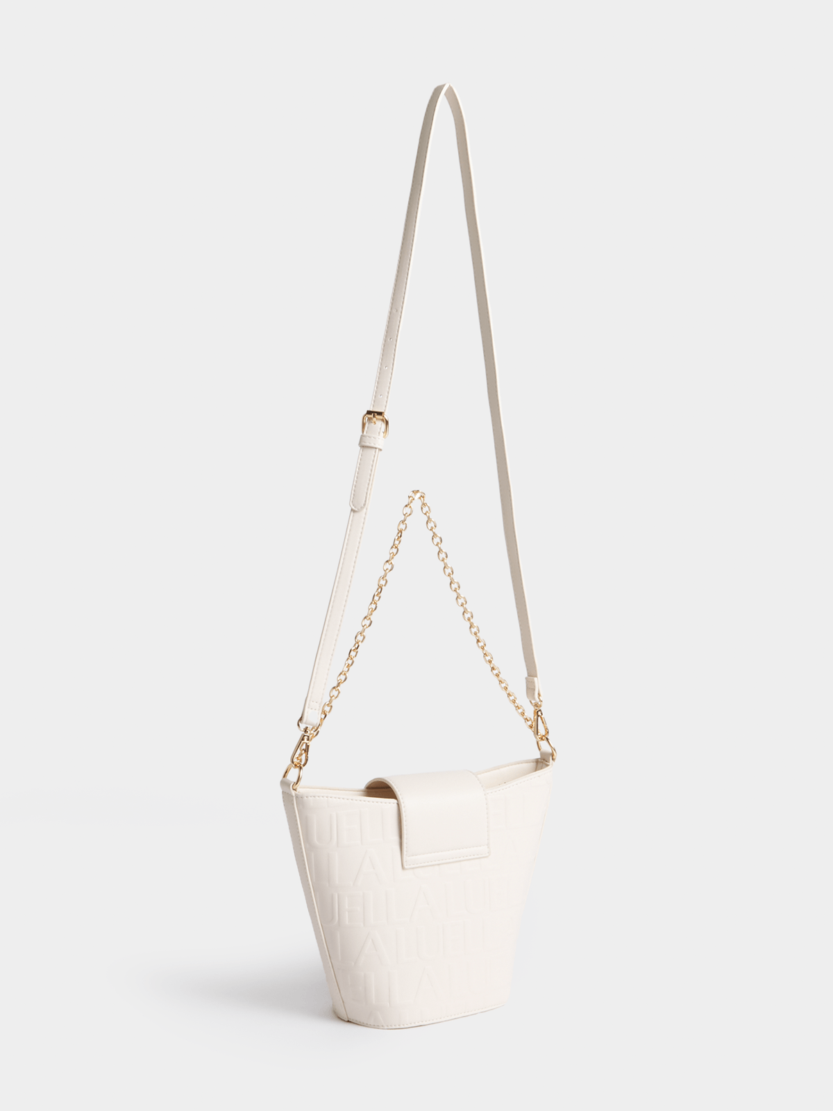 Luella Debossed Bucket Bag with Clasp Luella