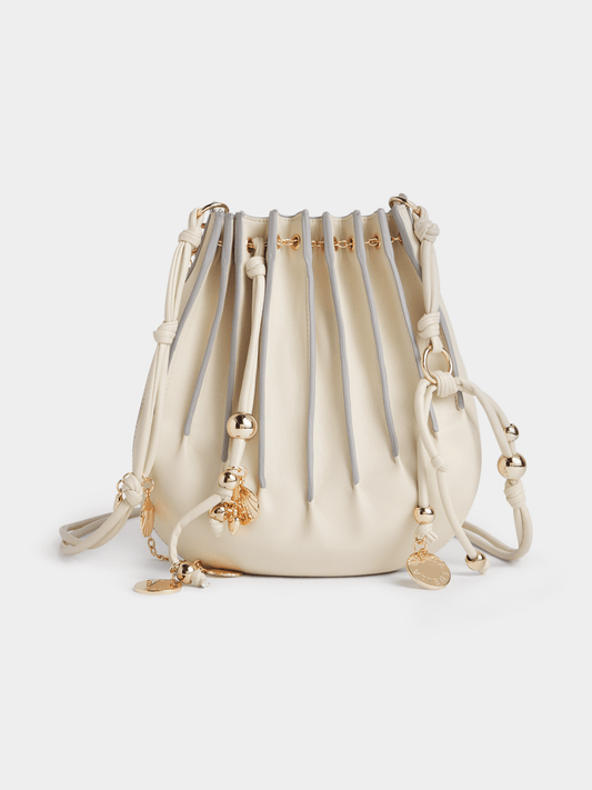 Luella Pintuck Charm Bucket Bag Luella