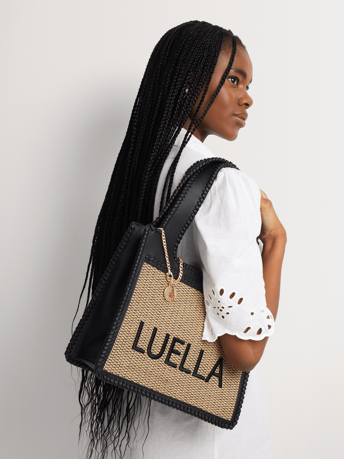 Luella Raffia Whipstitch Shopper Luella