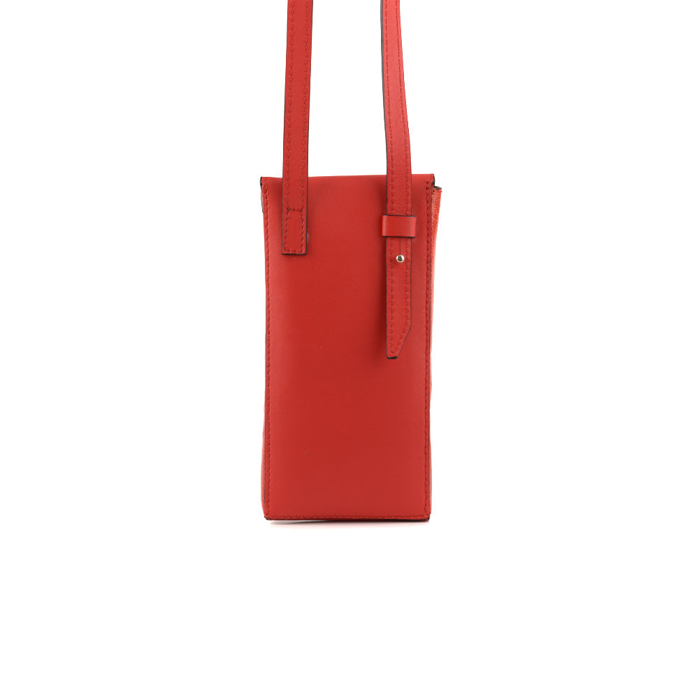 Orange Indiana Ostrich Leather Phone pouch Bellabags Bellabags