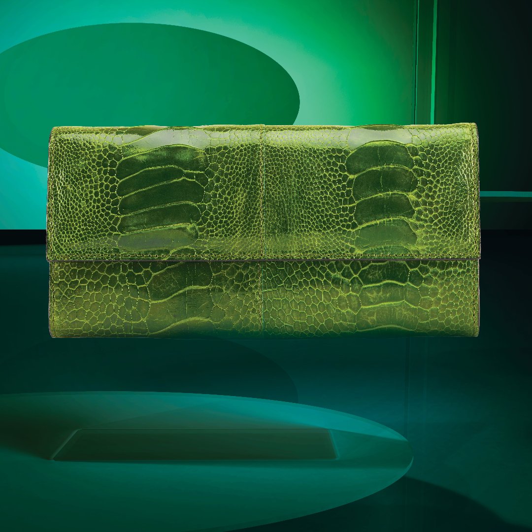 Orange Mississippi Ostrich Quill Leather Purse Bellabags Bellabags