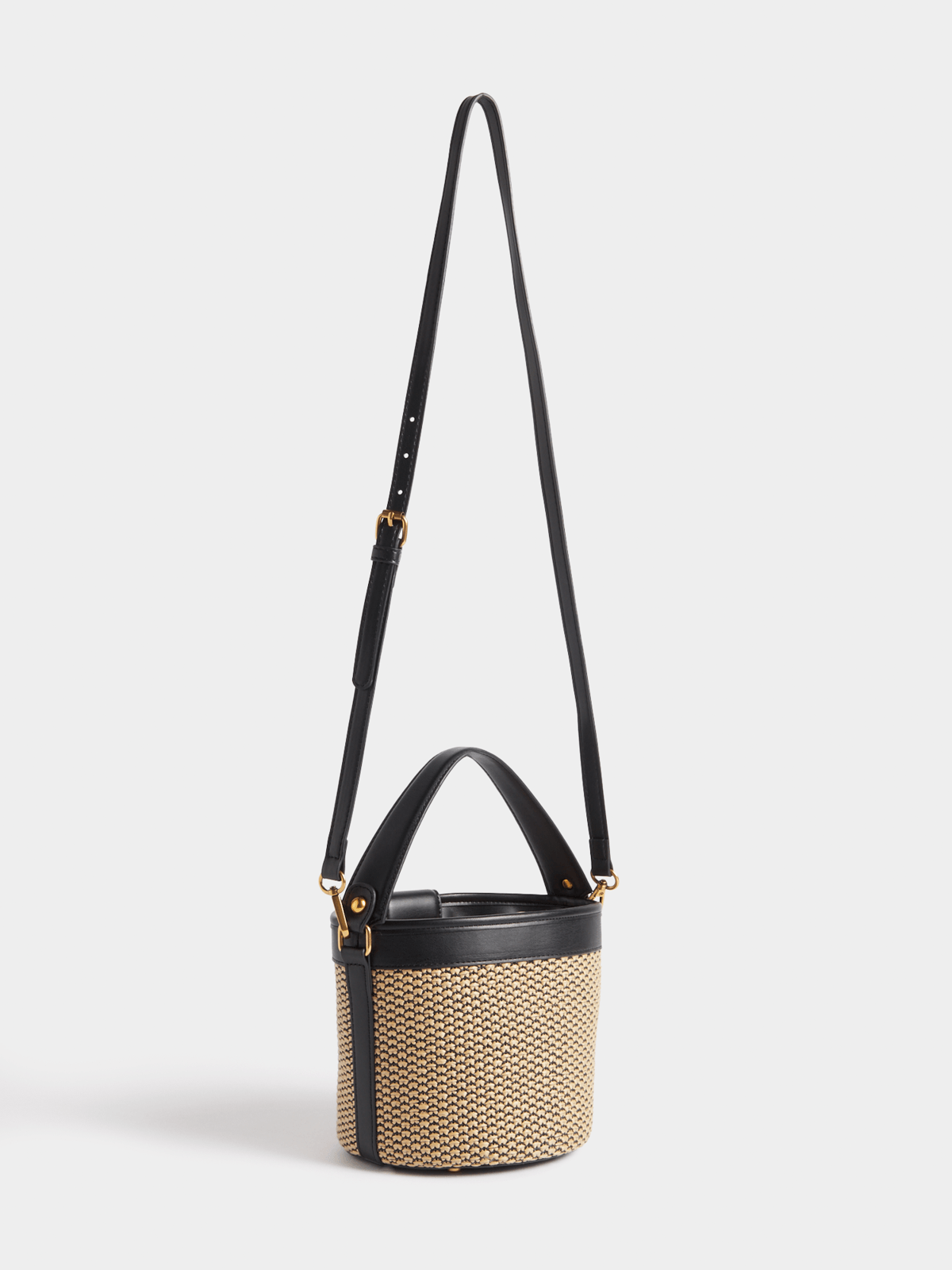 Luella Organic Metal Raffia Bucket Bag Luella