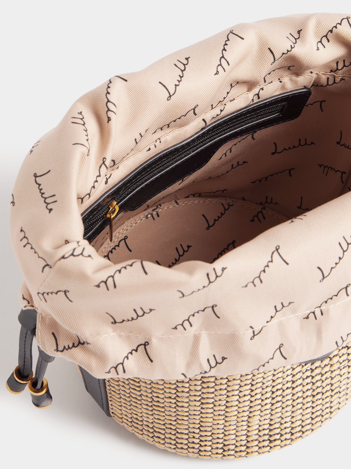 Luella Organic Metal Raffia Bucket Bag Luella