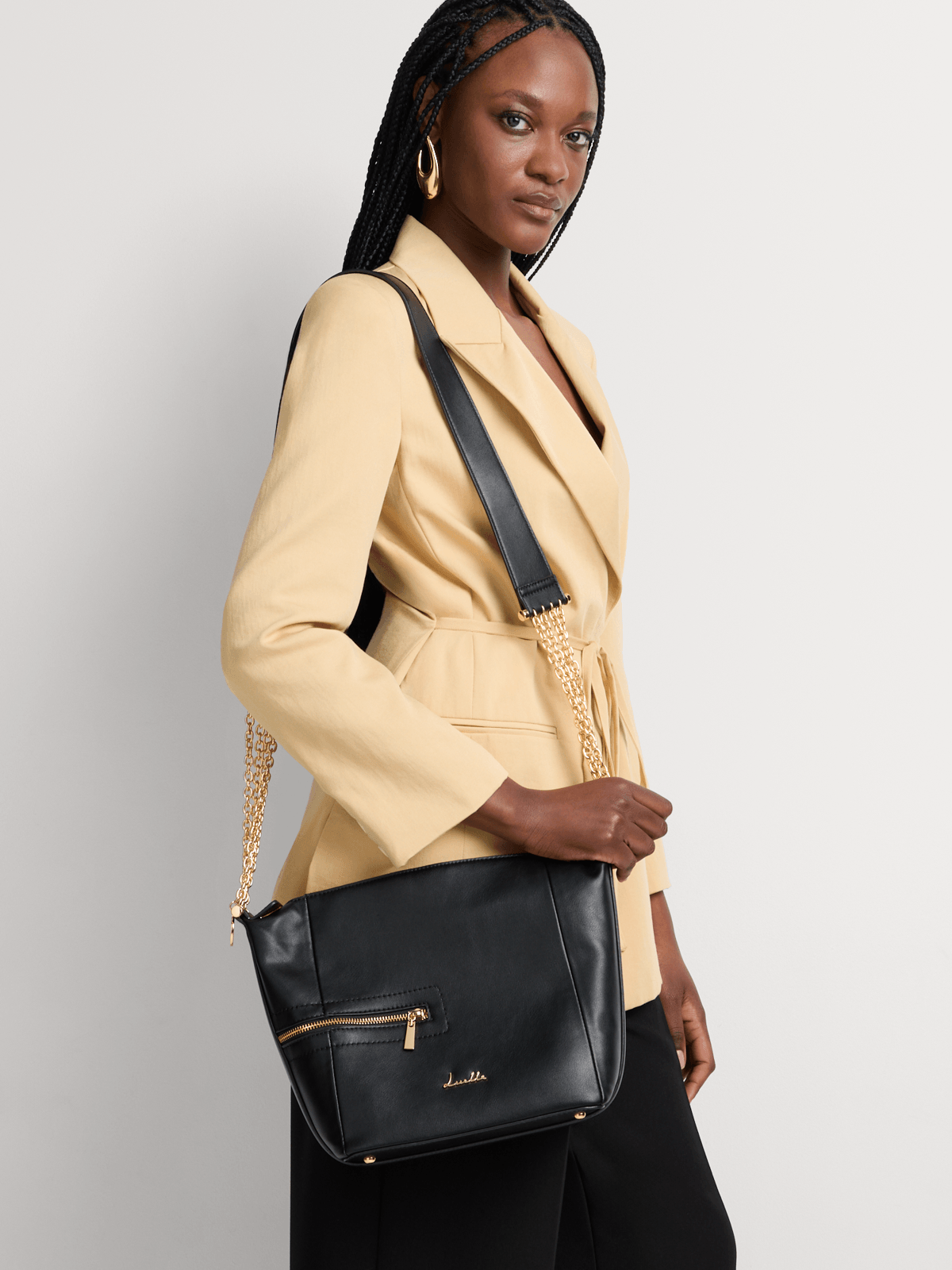 Luella Chain Strap Softy Bucket Bag Luella