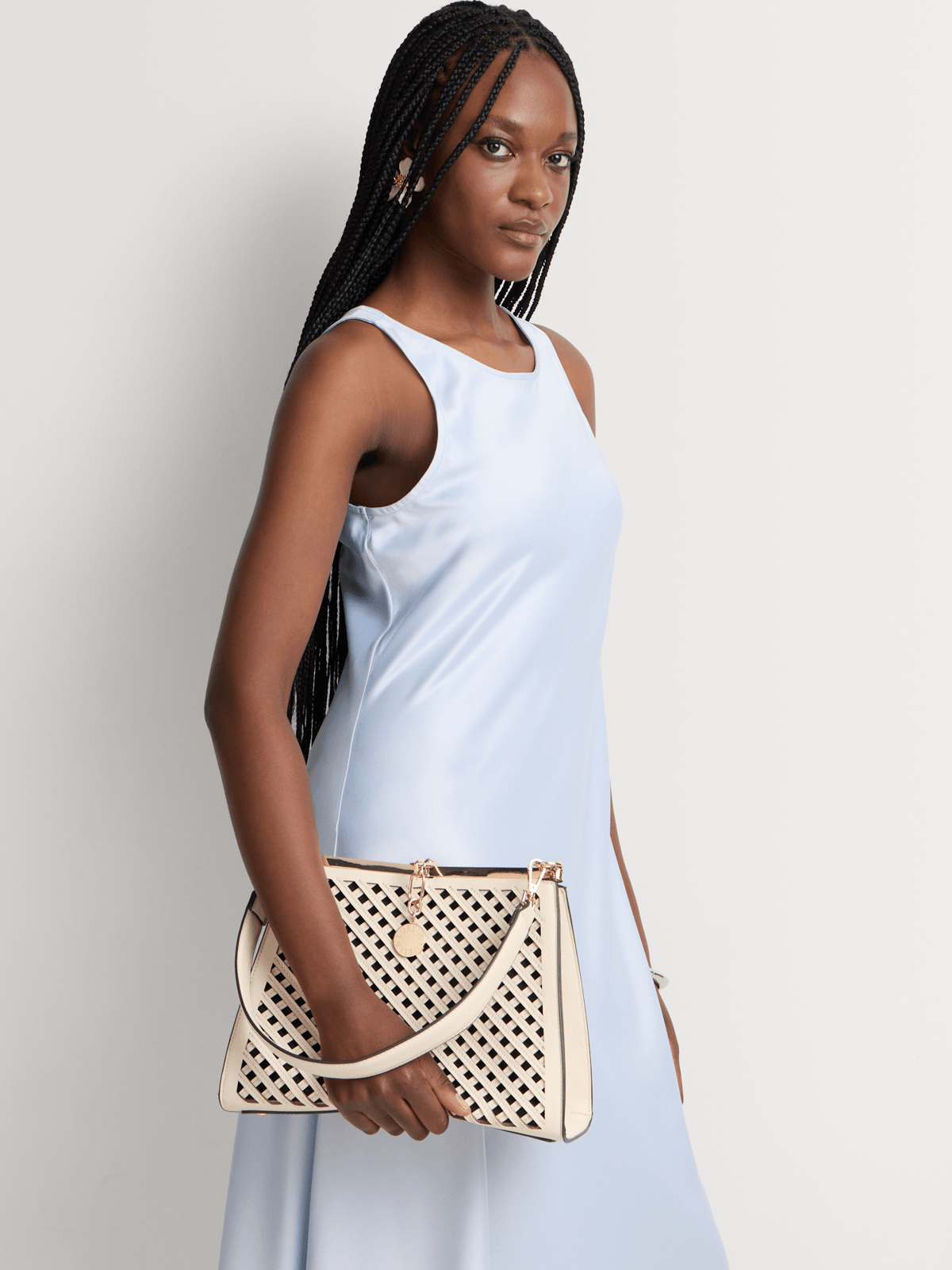 Luella Weave Cutout Medium Tote Bag Luella