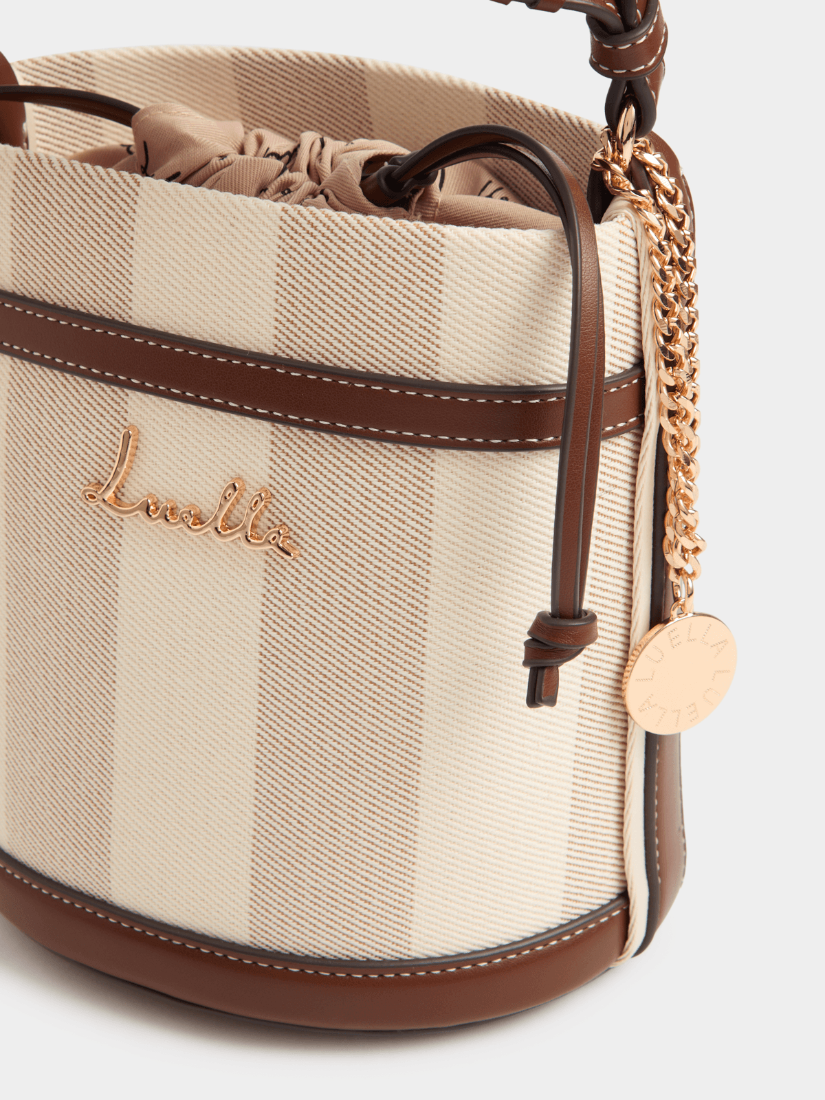 Luella Striped Canvas Bucket Bag Luella Bellabags