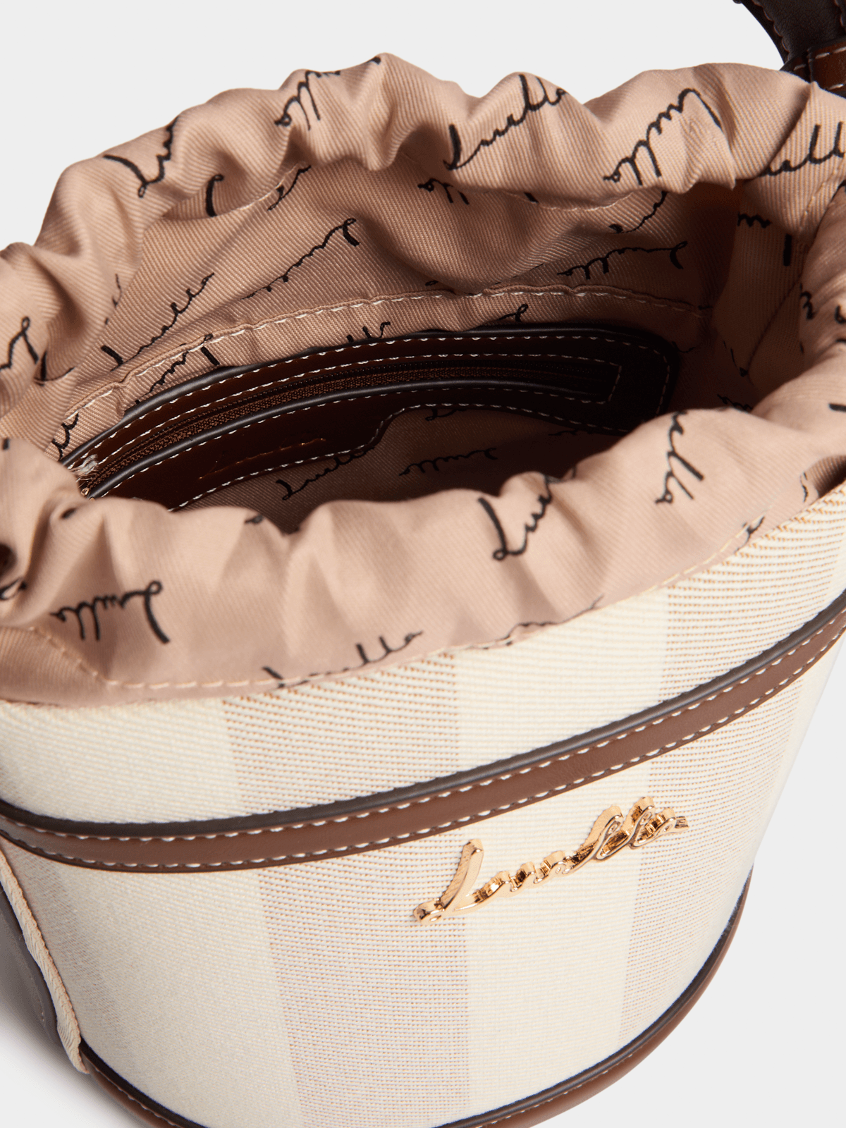 Luella Striped Canvas Bucket Bag Luella Bellabags