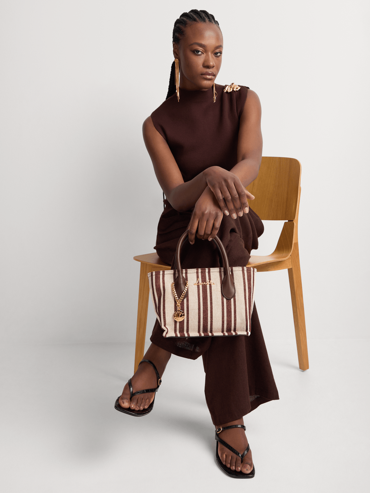 Luella Striped Canvas Shopper Bag Luella