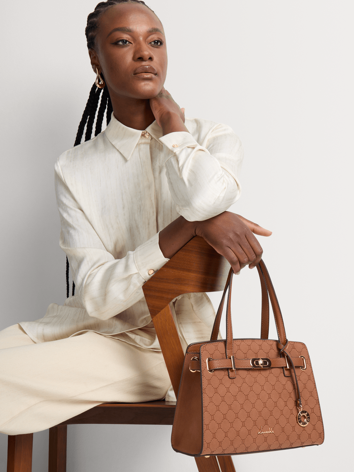 Luella Emboss Belted Shopper Bag Luella