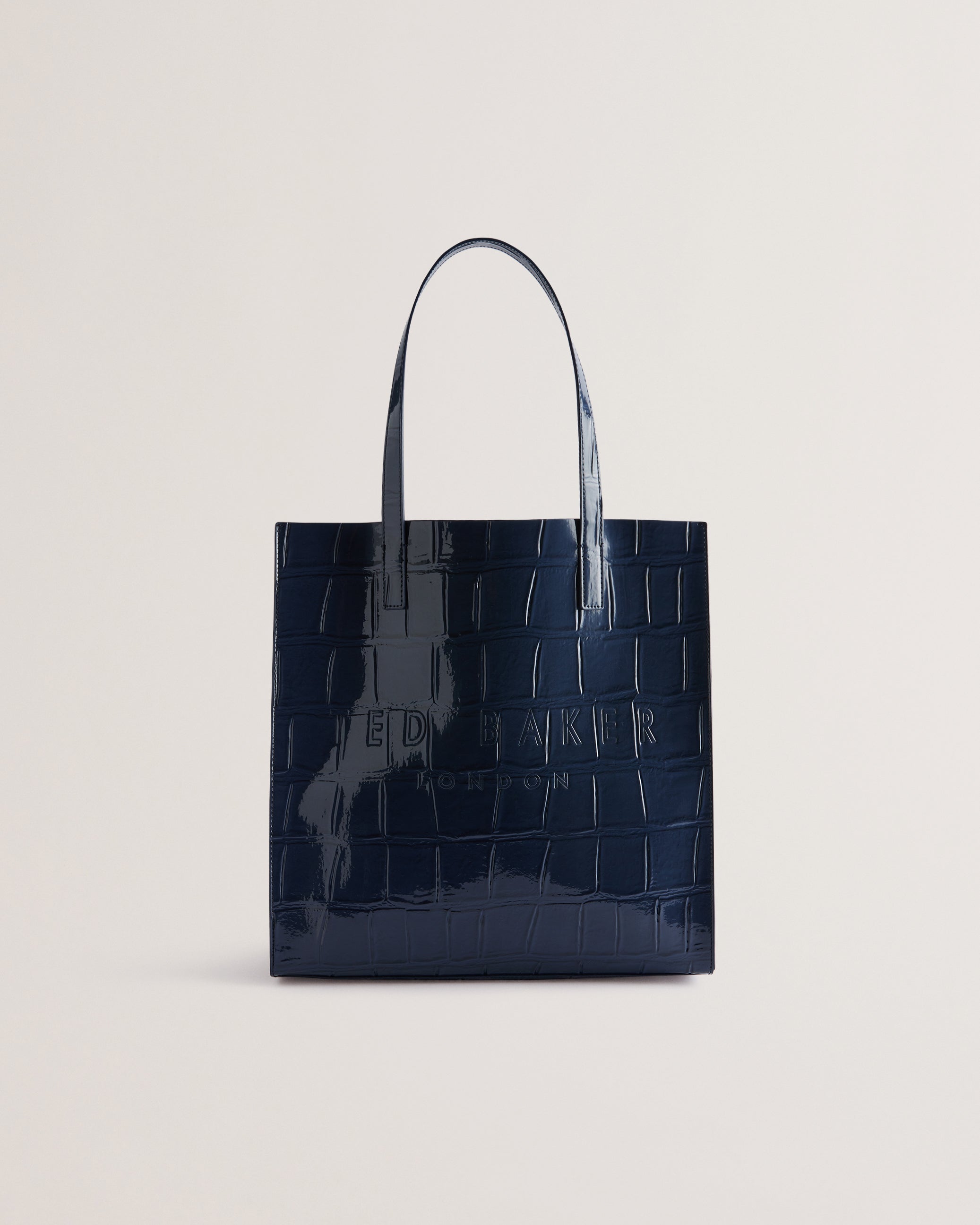 Women's Croccon-Croc Effect Large Icon Bag Dk-Blue Ted Baker South Africa Bellabags