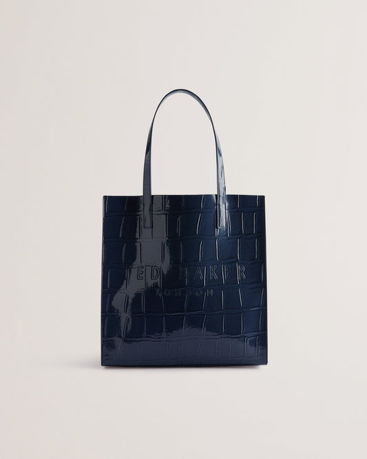 Women's Croccon-Croc Effect Large Icon Bag Dk-Blue Ted Baker South Africa
