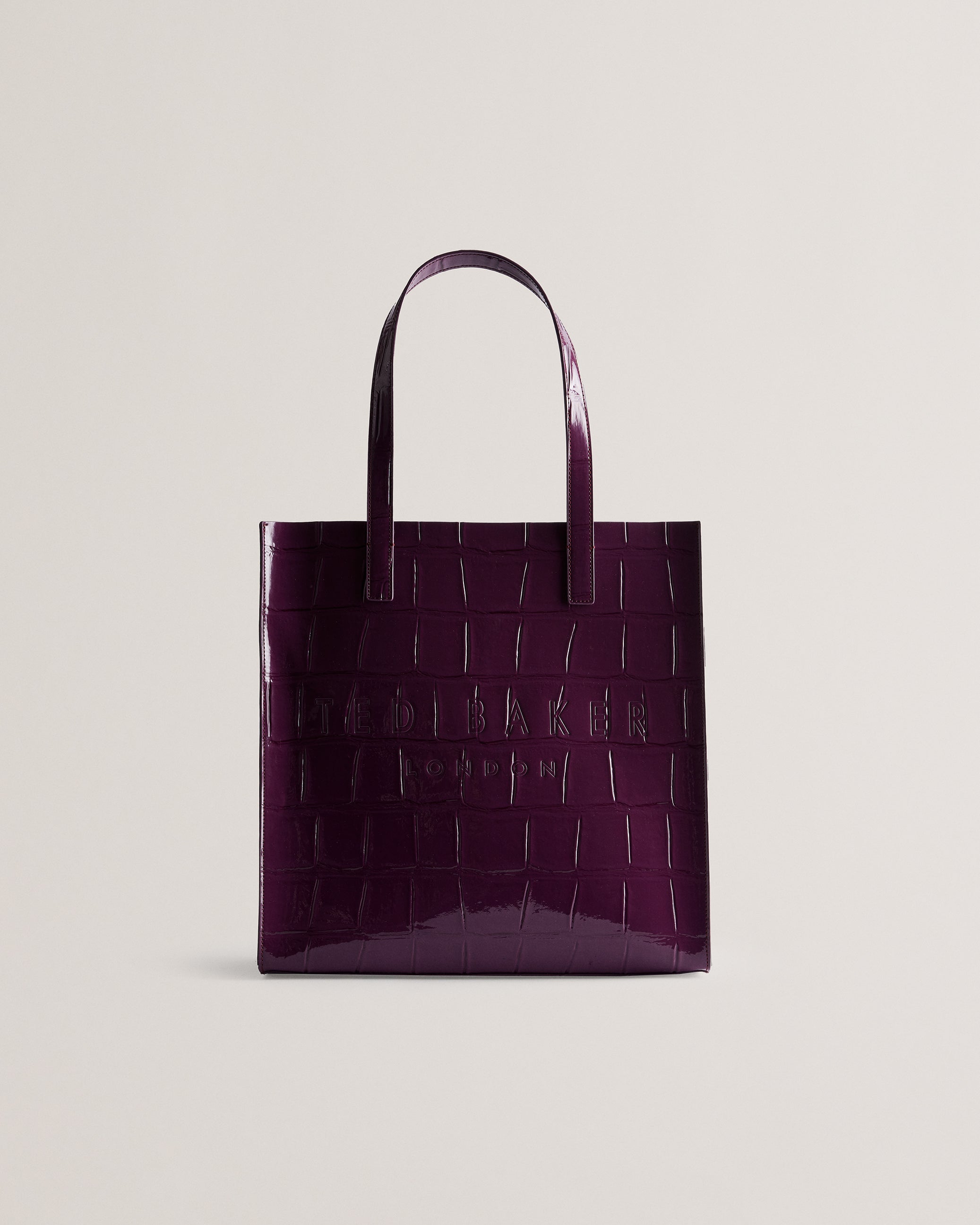 Women's Croccon-Croc Effect Large Icon Bag Maroon Ted Baker South Africa Bellabags