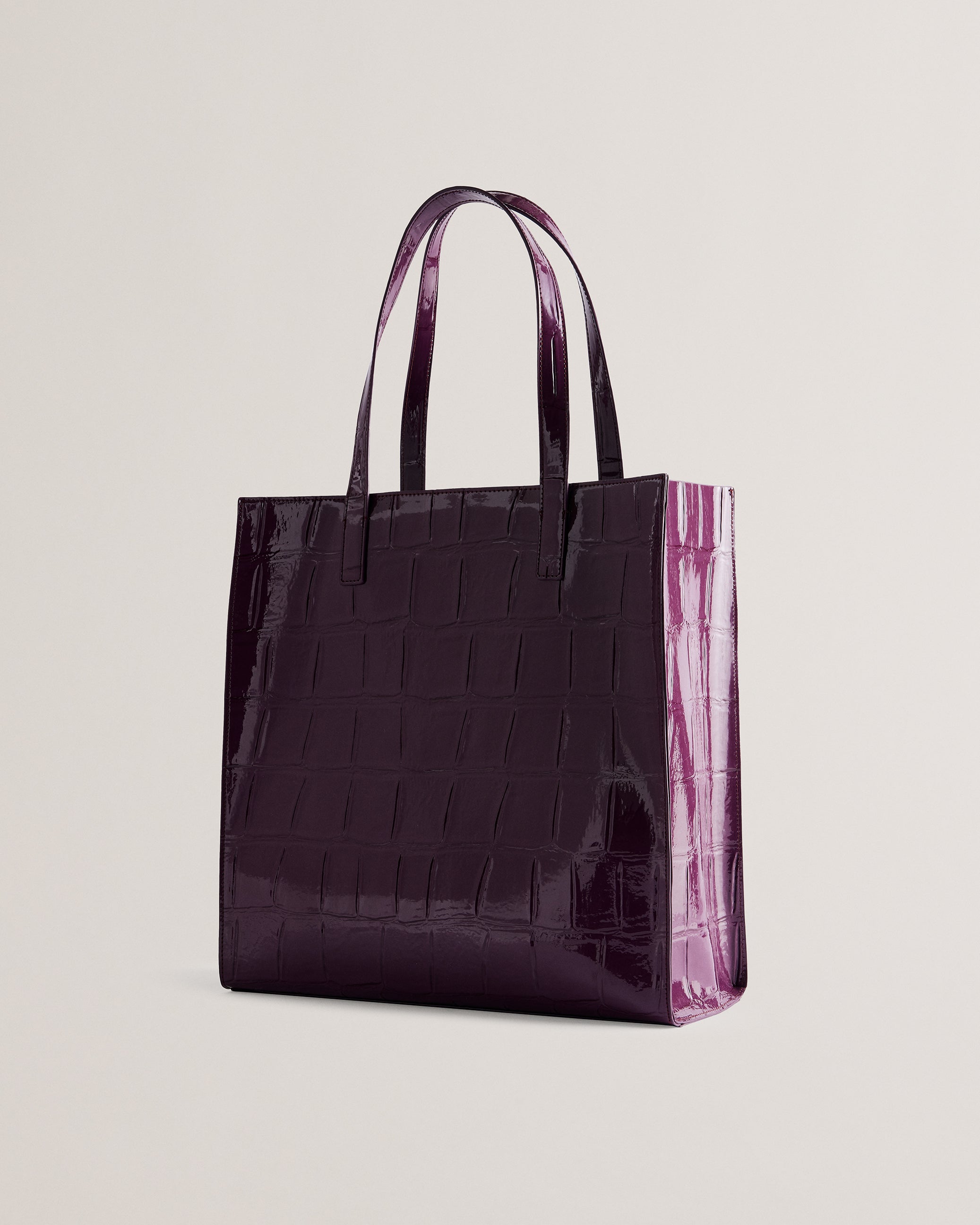 Women's Croccon-Croc Effect Large Icon Bag Maroon Ted Baker South Africa Bellabags