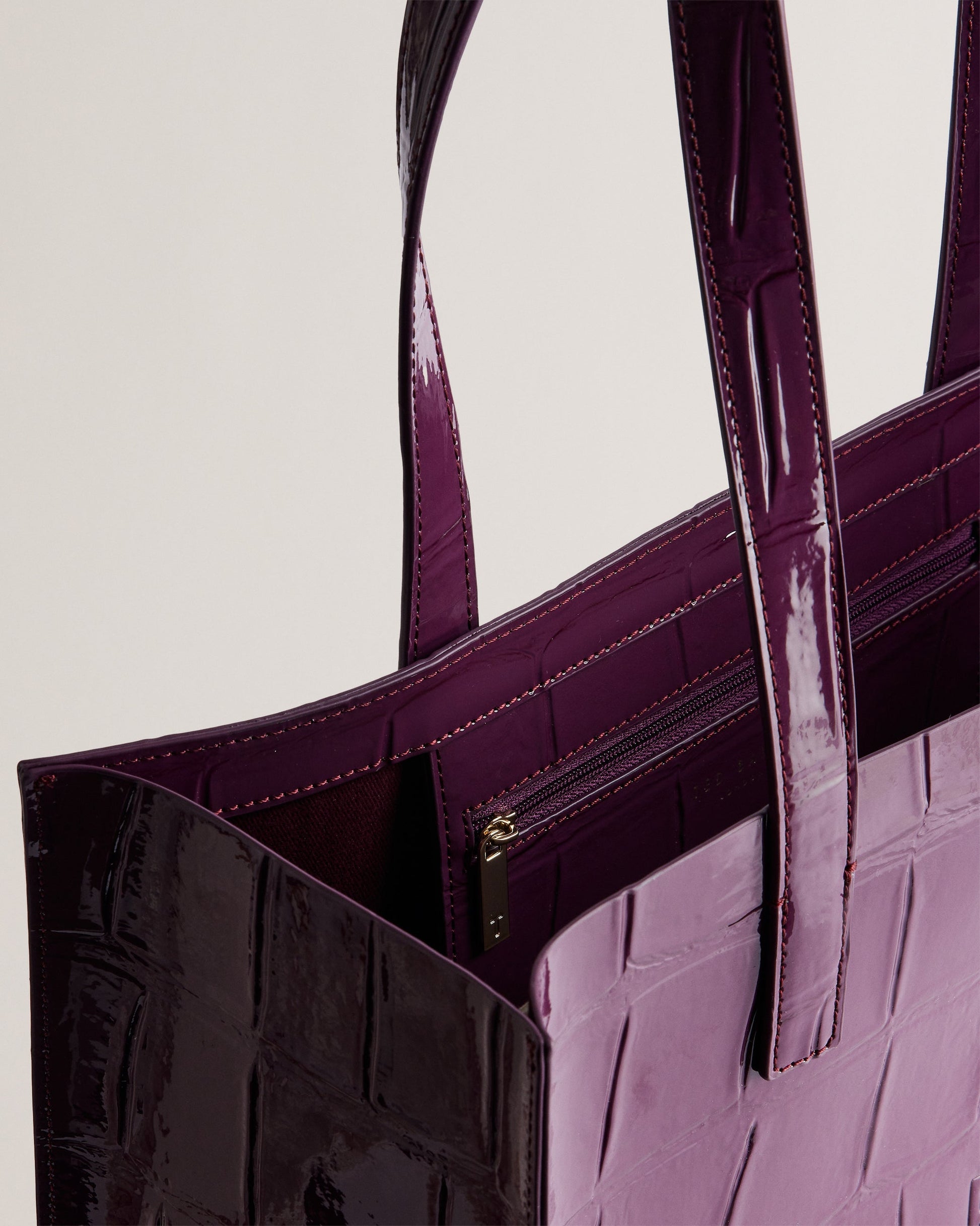 Women's Croccon-Croc Effect Large Icon Bag Maroon Ted Baker South Africa