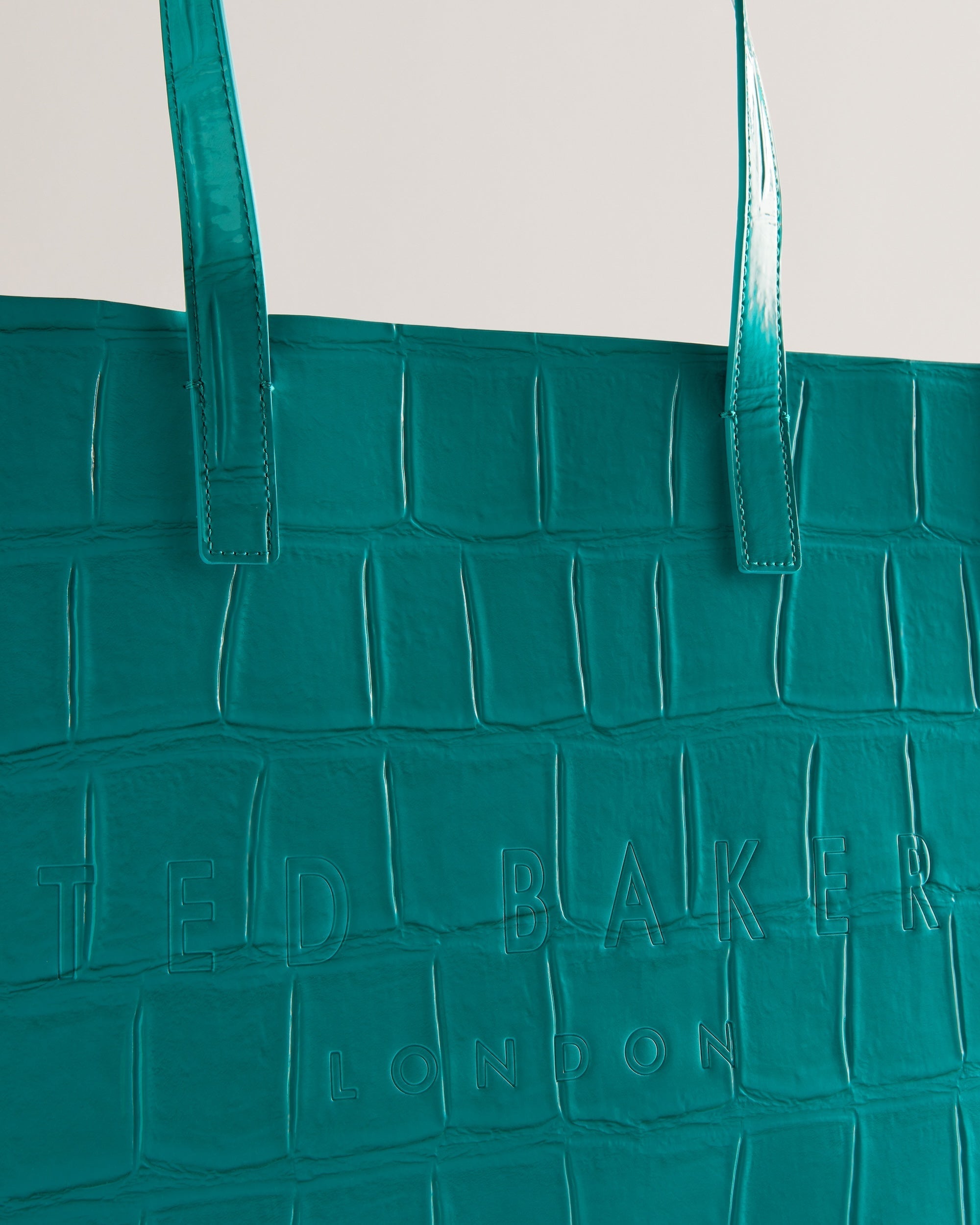 Women's Croccon-Croc Effect Large Icon Bag Teal-Blue Ted Baker South Africa Bellabags