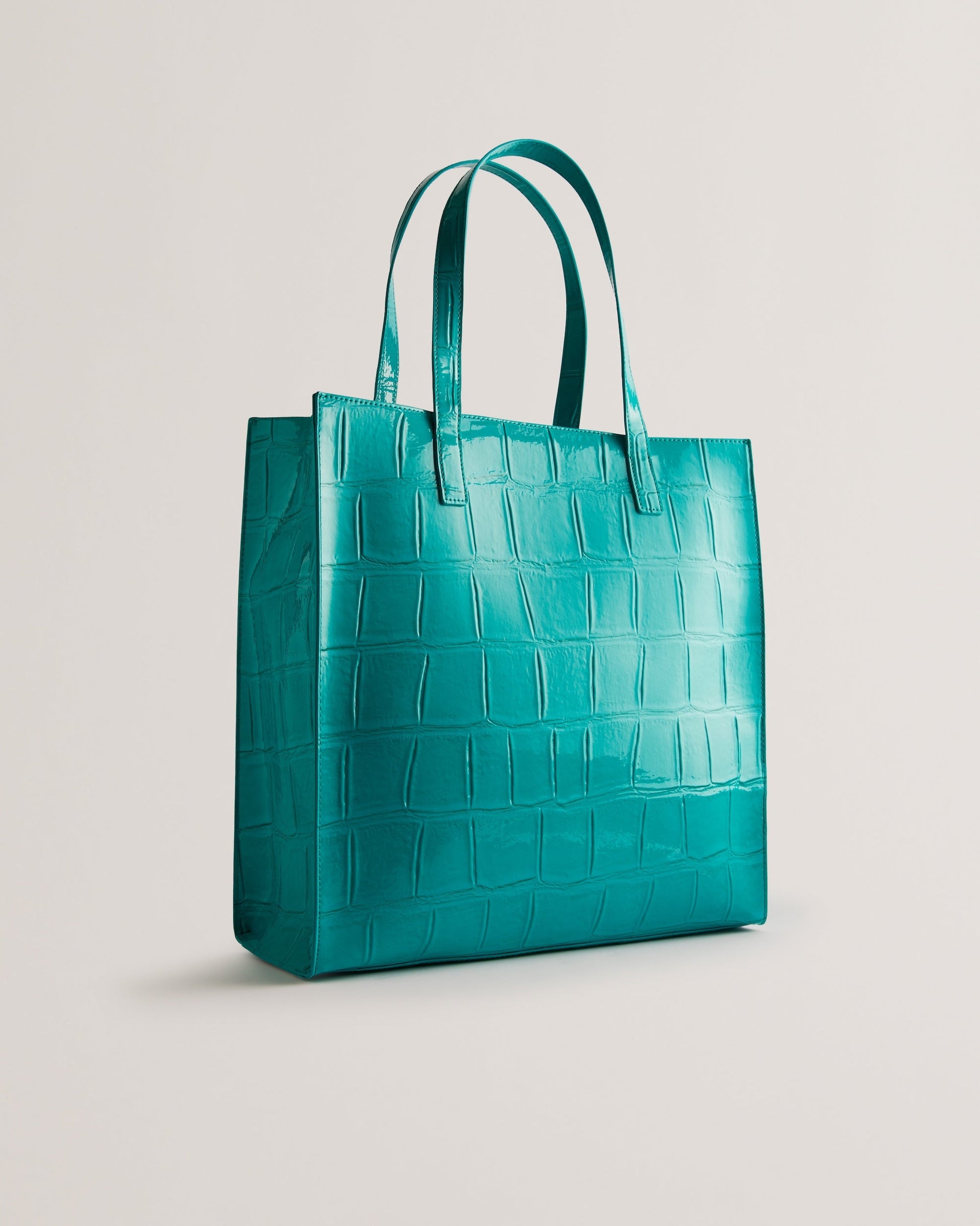 Women's Croccon-Croc Effect Large Icon Bag Teal-Blue Ted Baker South Africa
