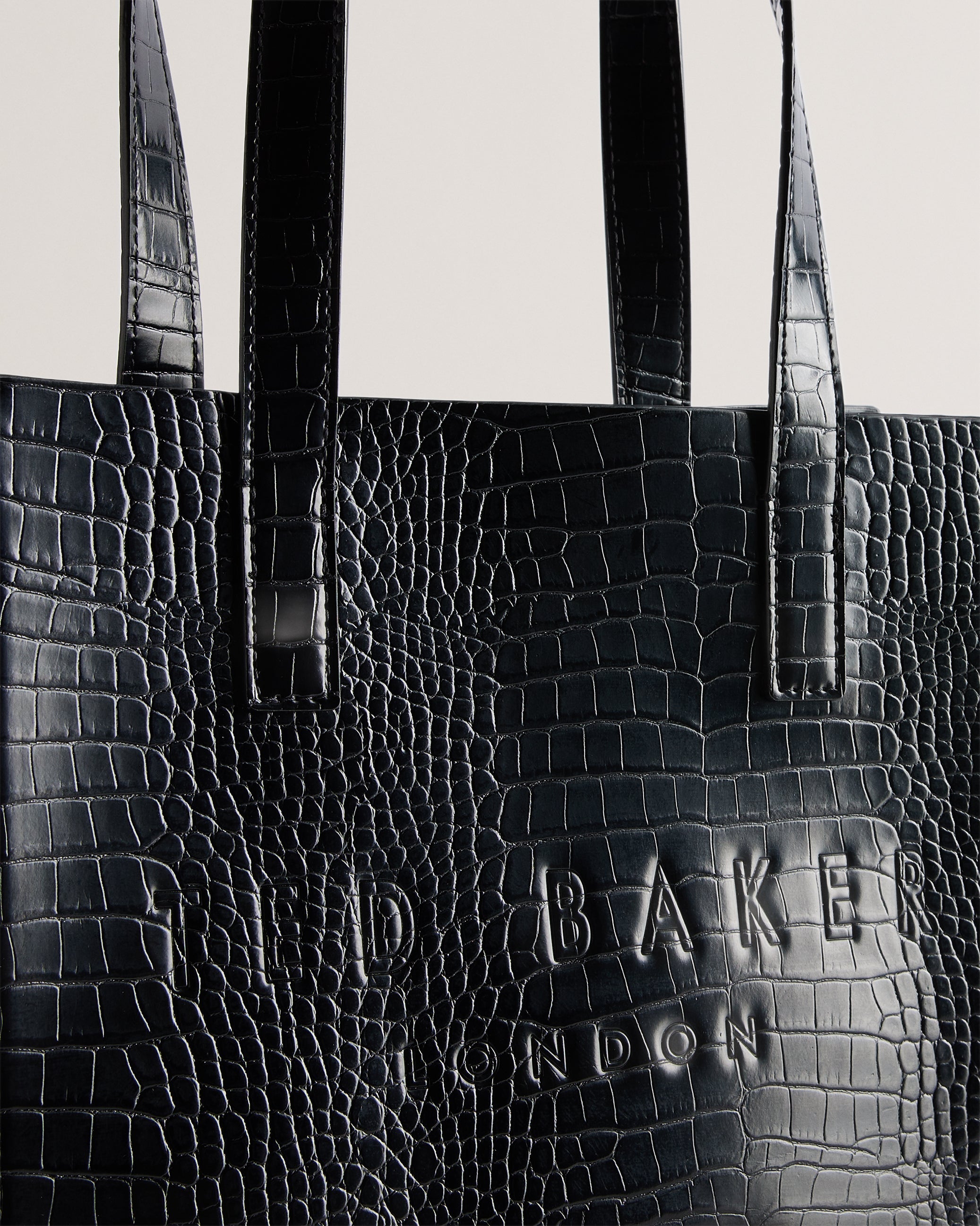 Women's Reptcon-Croc Effect Small Icon Bag Black Ted Baker South Africa Bellabags