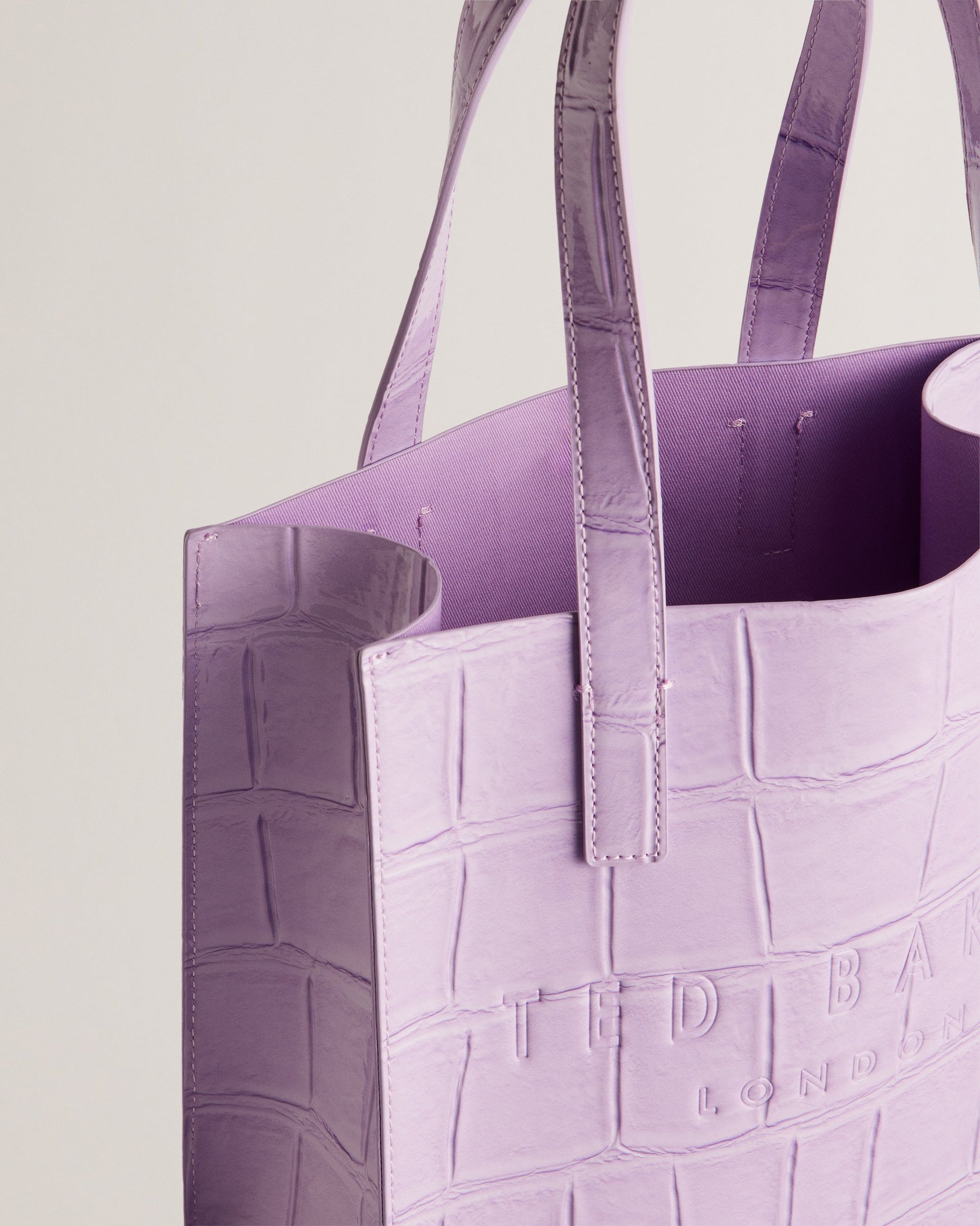 Women's Reptcon-Croc Effect Small Icon Bag Lilac Ted Baker South Africa