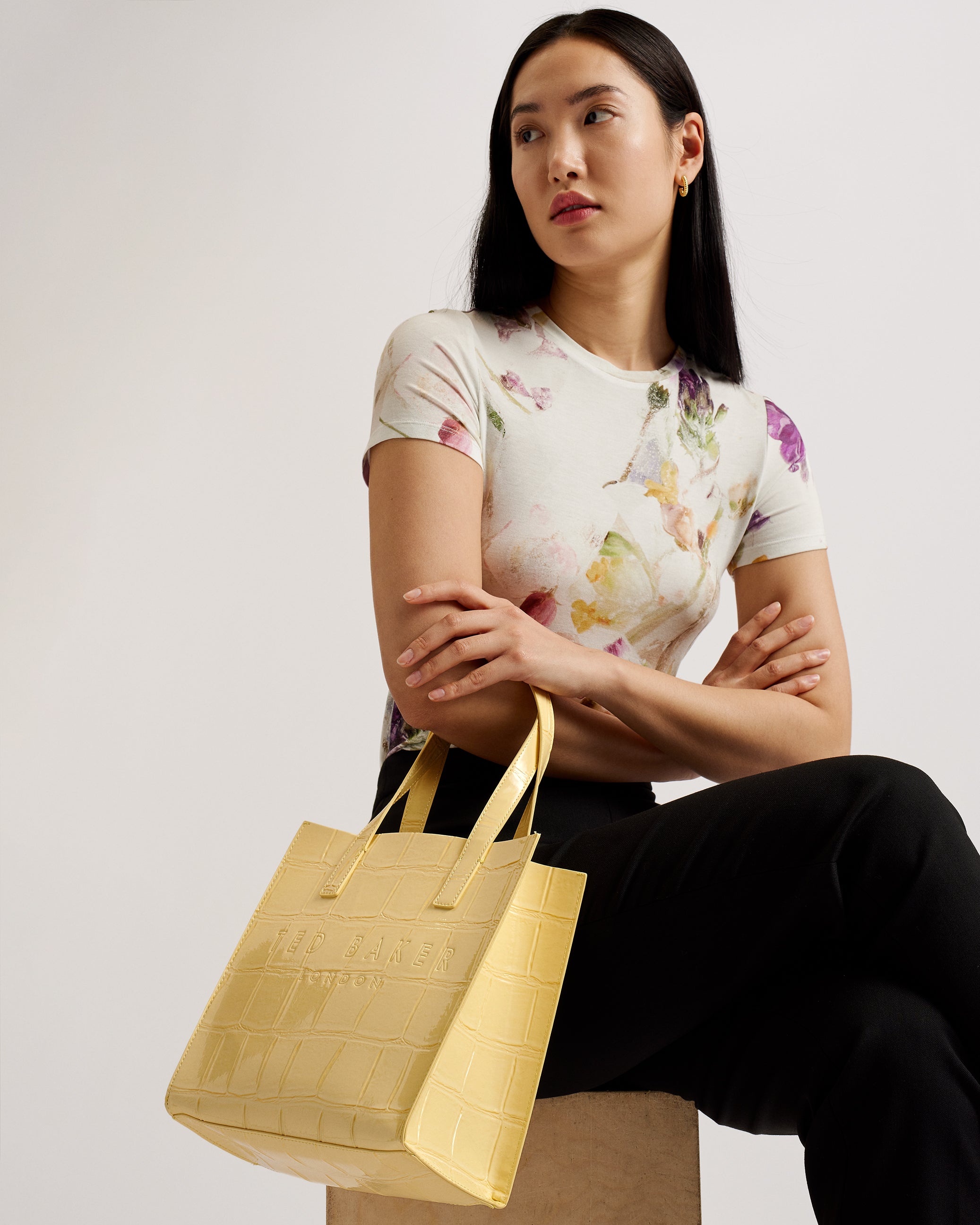 Women's Reptcon-Croc Effect Small Icon Bag Lt-Yellow Ted Baker South Africa Bellabags