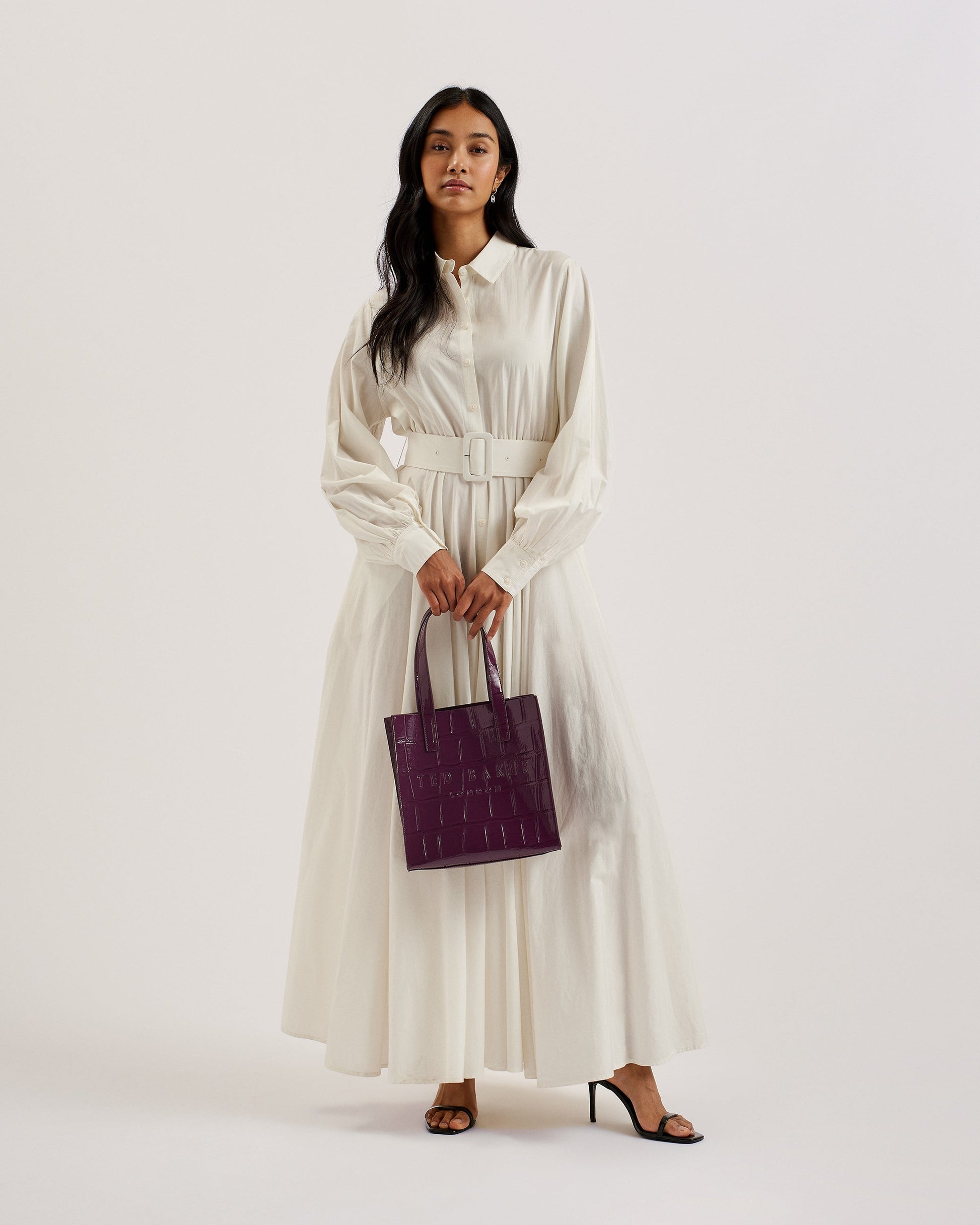 Women's Reptcon-Croc Effect Small Icon Bag Maroon Ted Baker South Africa