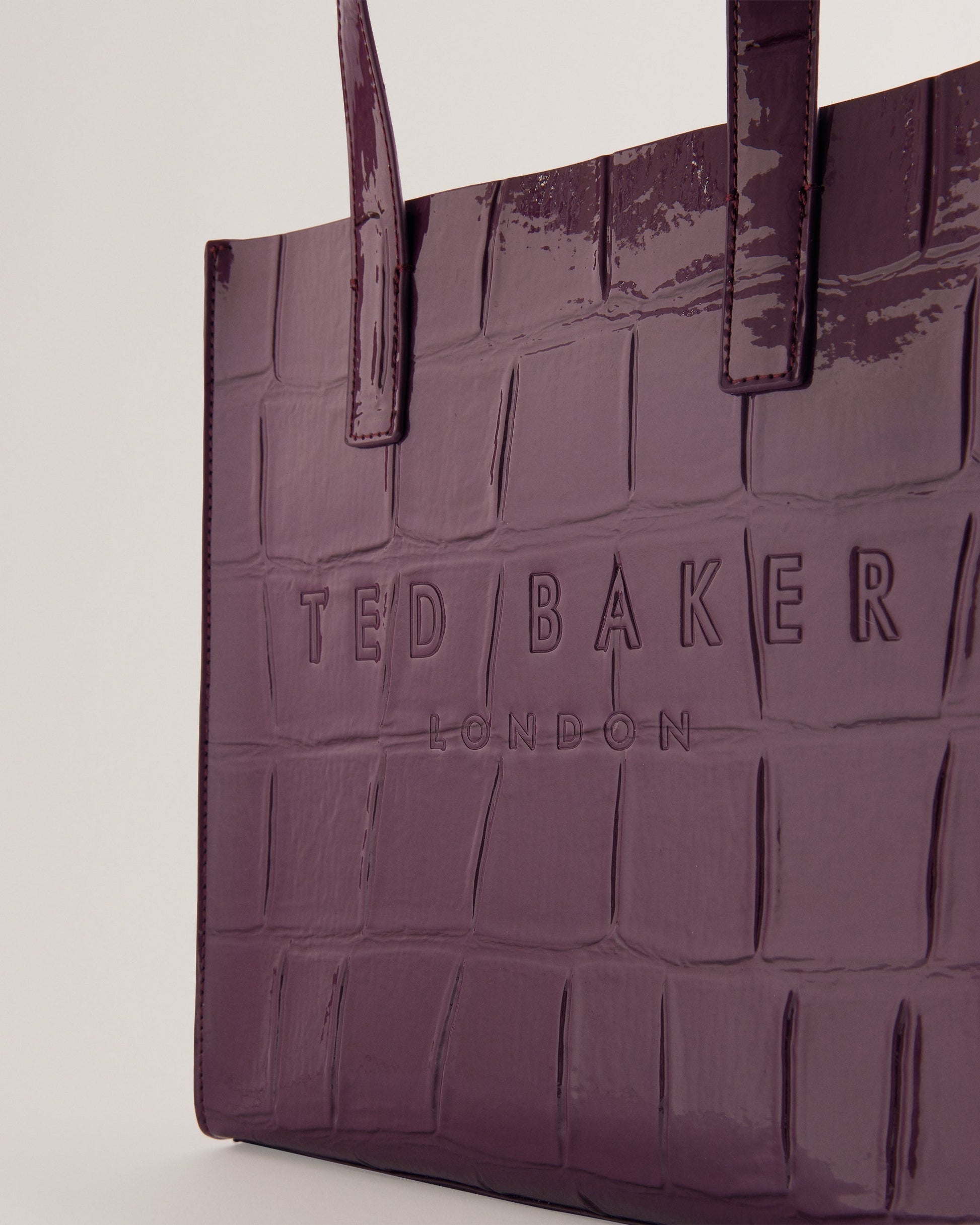 Women's Reptcon-Croc Effect Small Icon Bag Maroon Ted Baker South Africa