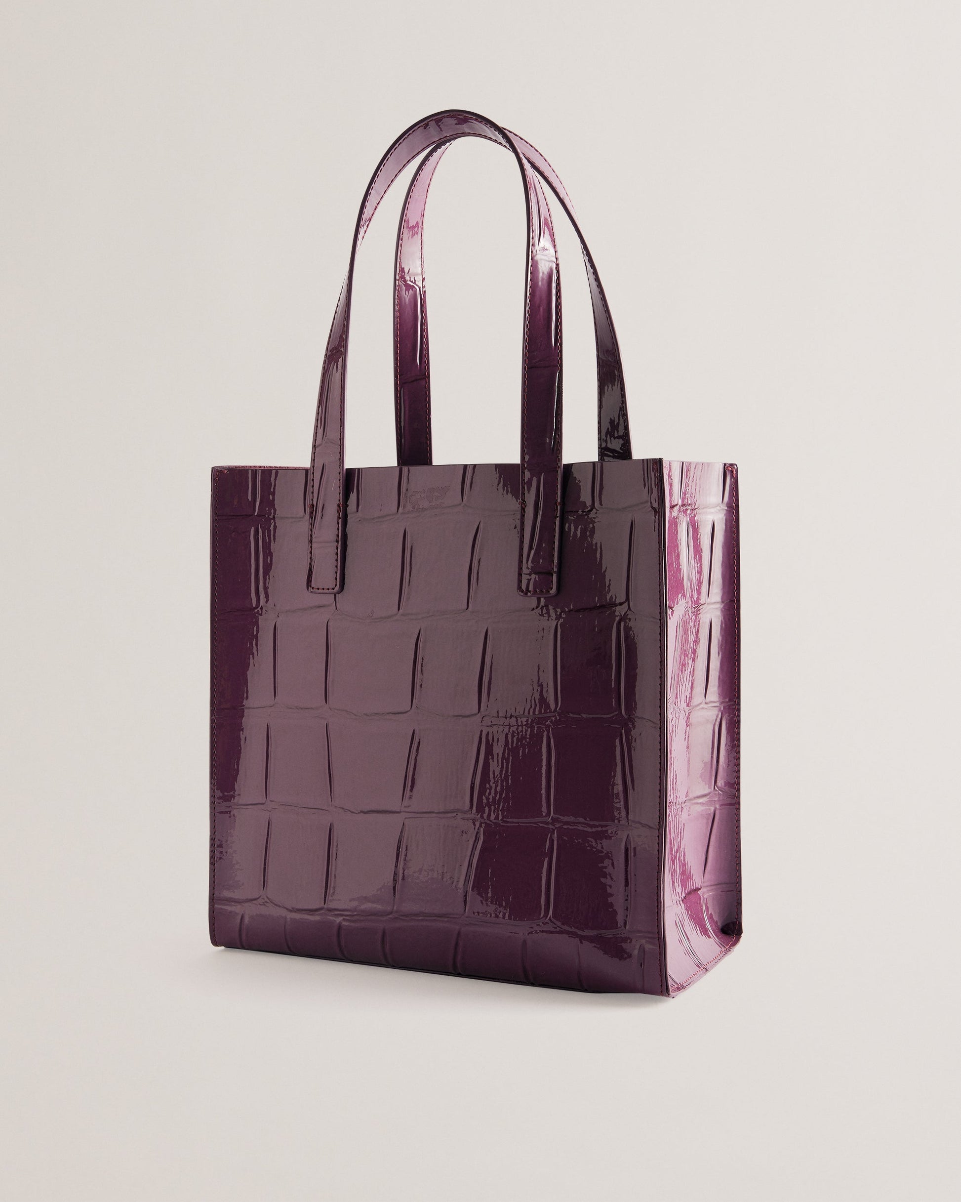 Women's Reptcon-Croc Effect Small Icon Bag Maroon Ted Baker South Africa