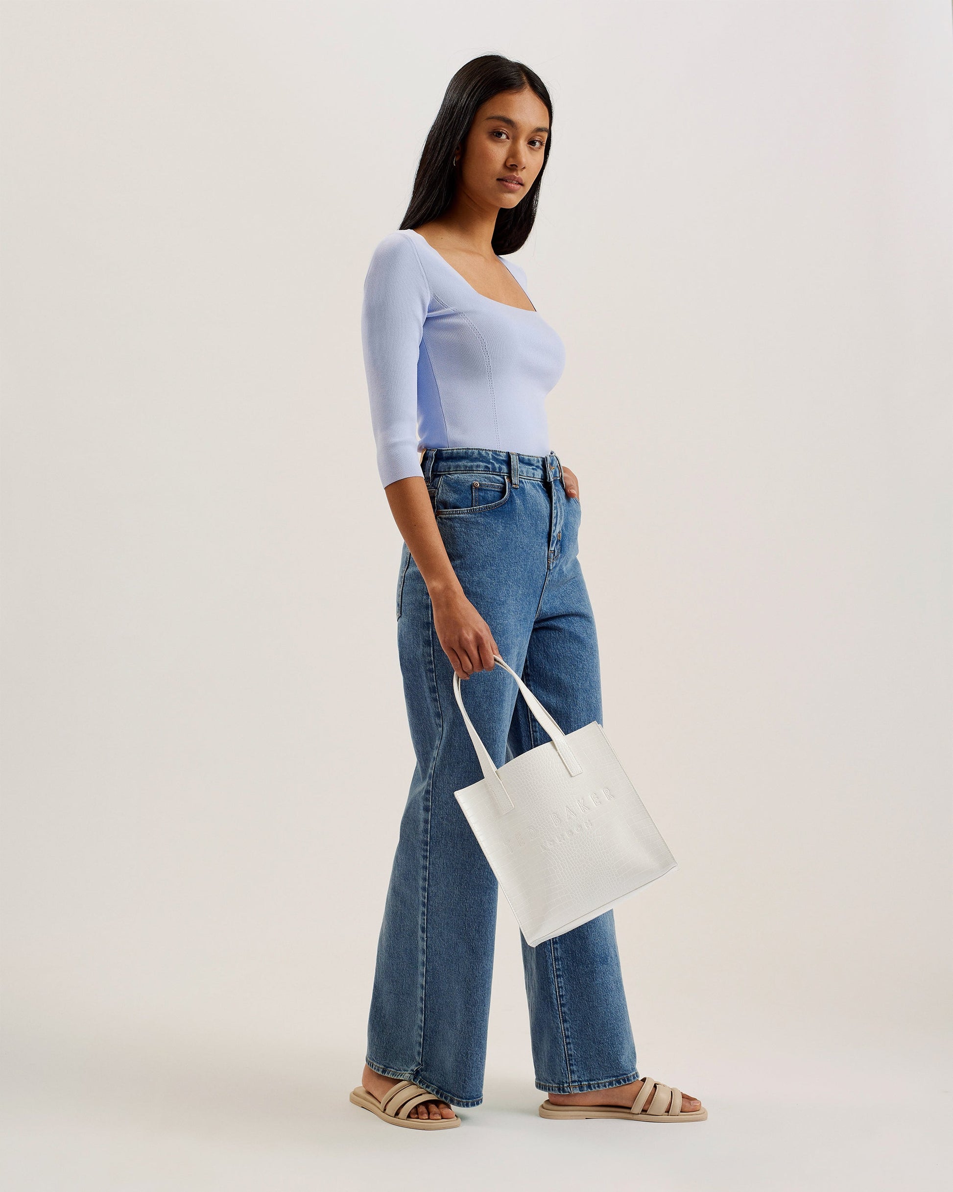 Women's Reptcon-Croc Effect Small Icon Bag Nude Ted Baker South Africa