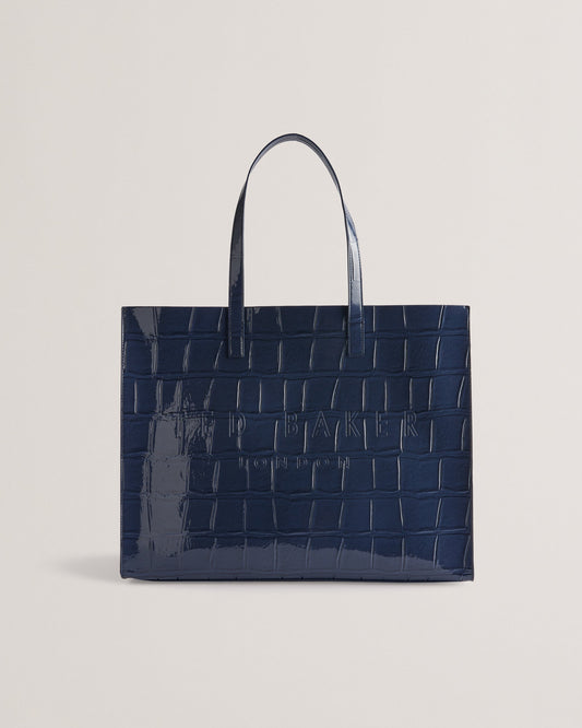 Women's Allicon-Croc Effect Extra Large Icon Bag Dk-Blue Ted Baker South Africa