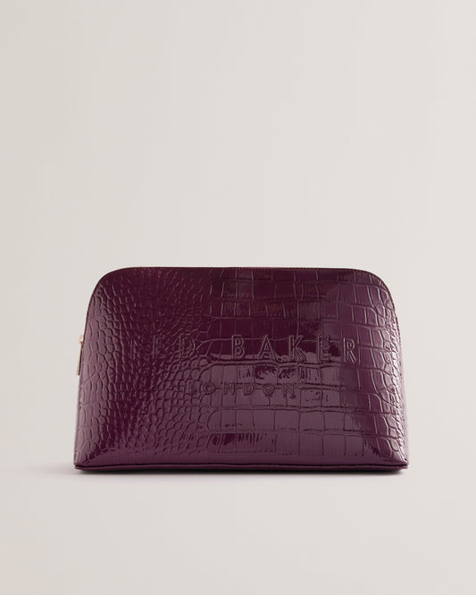 Women's Crocana-Imitation Croc Large Washbag Maroon Ted Baker South Africa