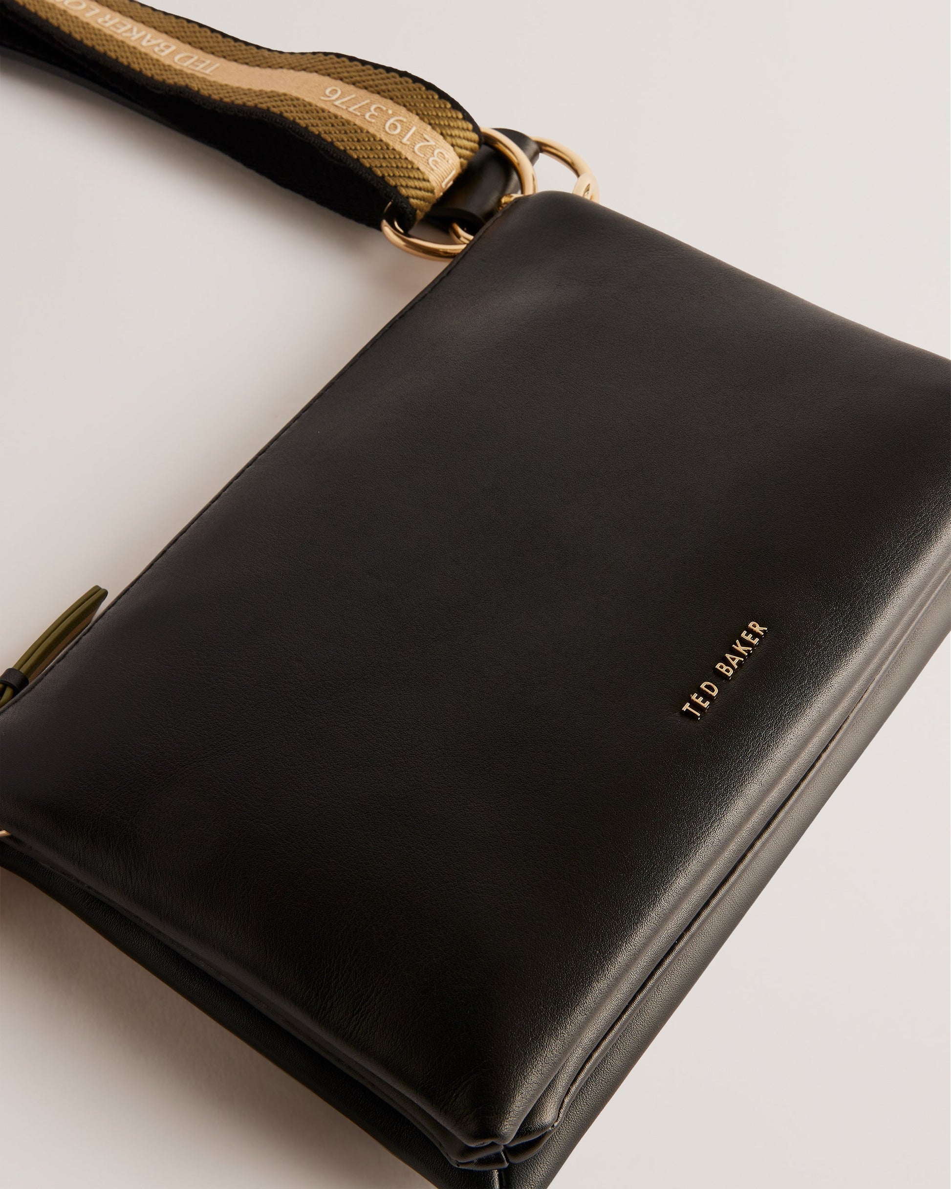 Women's Darceyy-Branded Webbing Leather Crossbody Jet-Black Ted Baker South Africa
