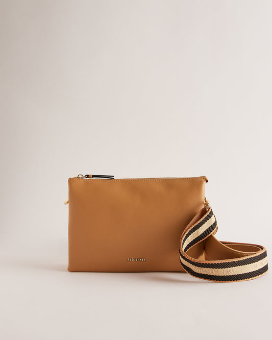 Women's Darceyy-Branded Webbing Leather Crossbody Taupe Ted Baker South Africa