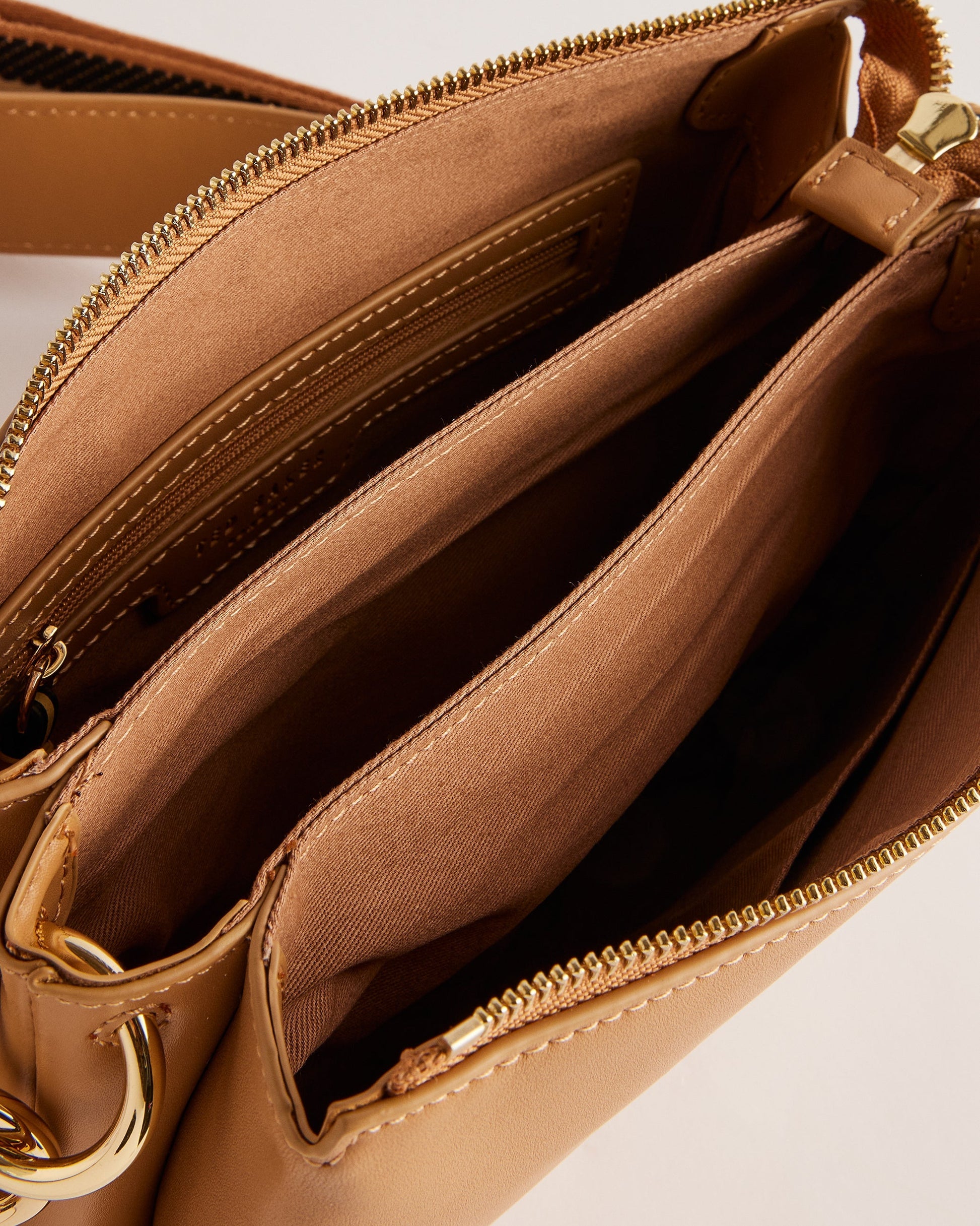 Women's Darceyy-Branded Webbing Leather Crossbody Taupe Ted Baker South Africa