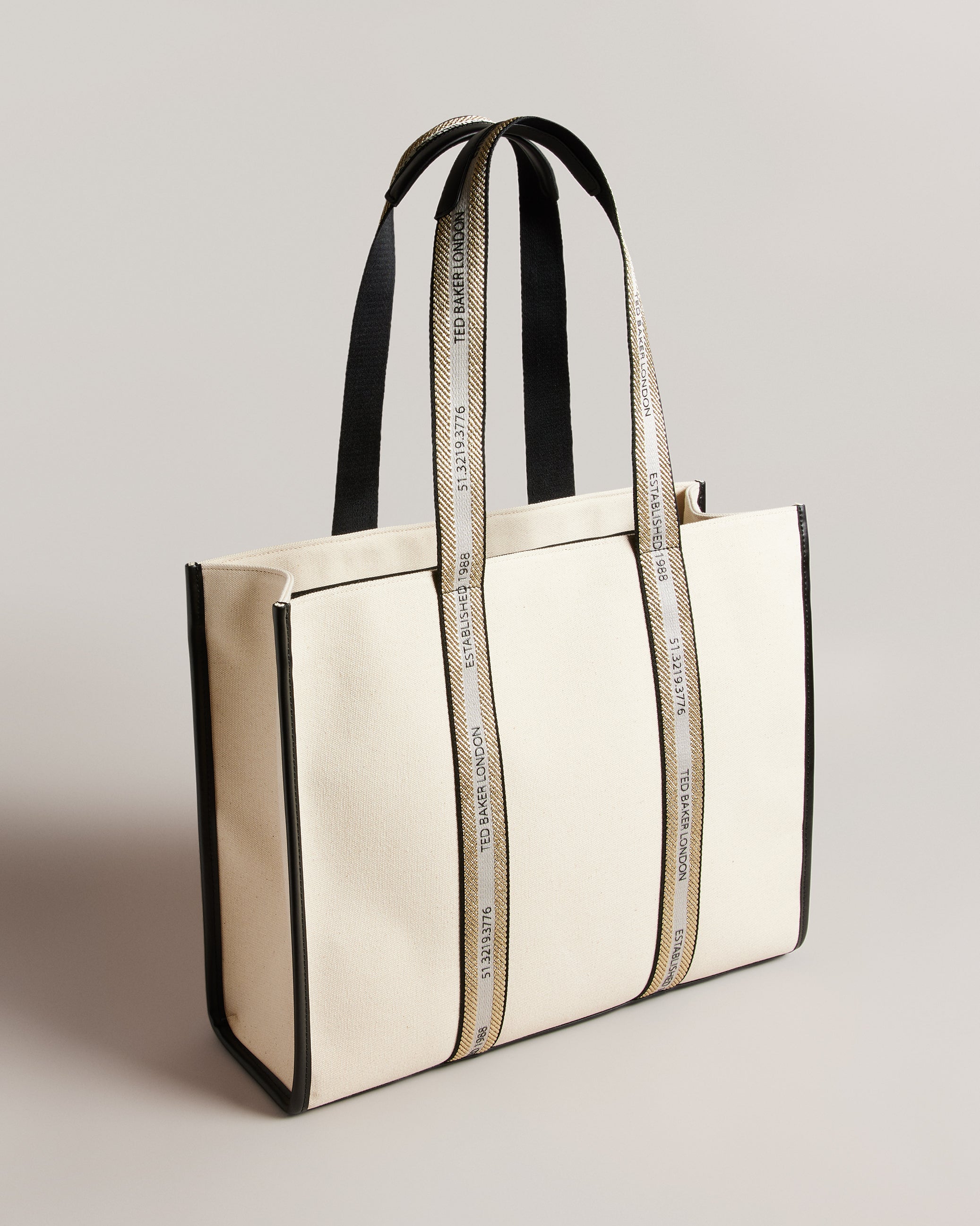 Women's Georjey-Branded Webbing Canvas Tote Ecru Ted Baker South Africa Bellabags