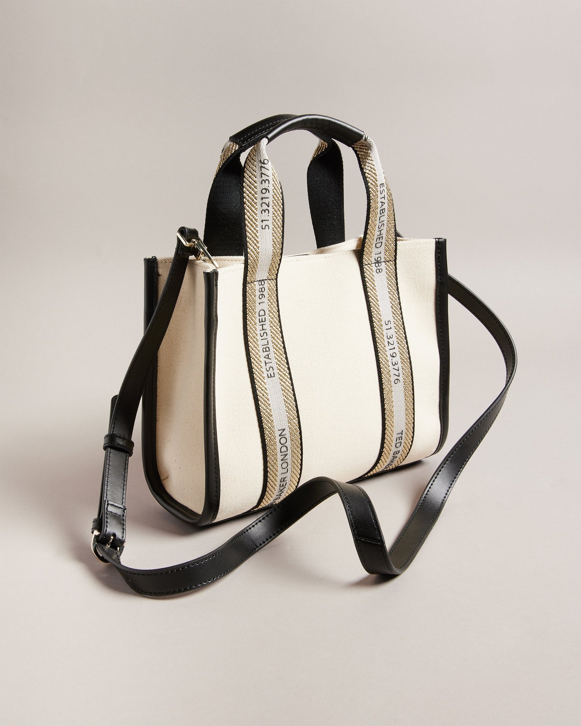 Women's Georjea-Branded Webbing Canvas Small Tote Ecru Ted Baker South Africa