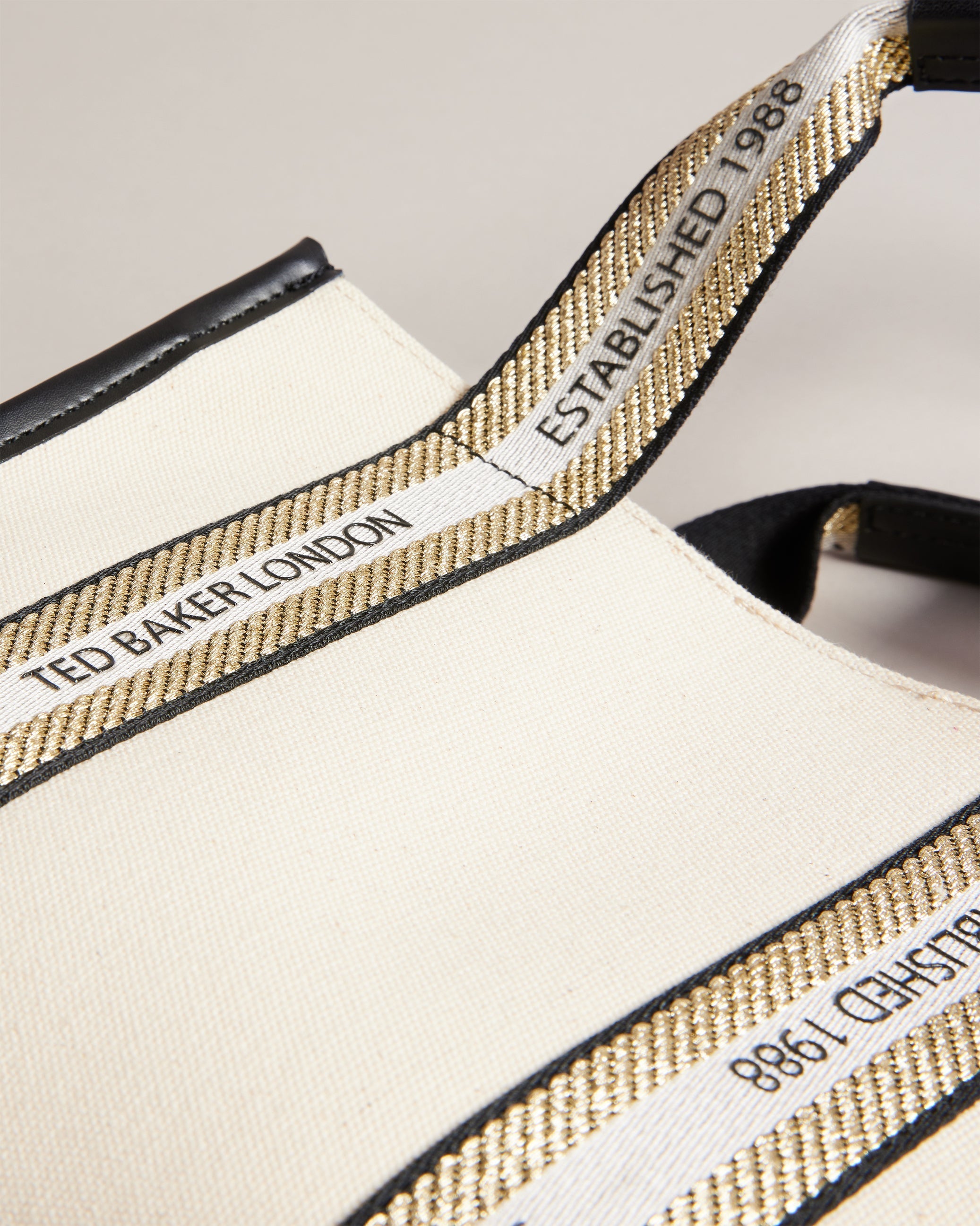 Women's Georjea-Branded Webbing Canvas Small Tote Ecru Ted Baker South Africa Bellabags