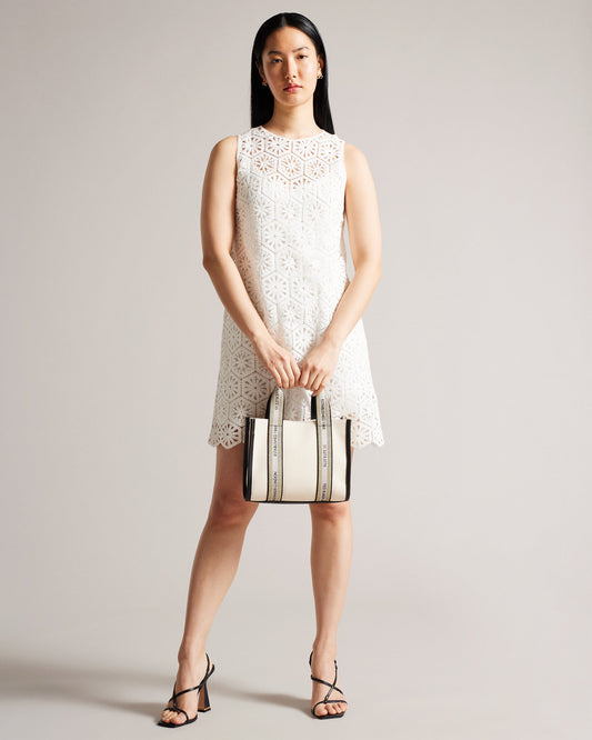 Women's Georjea-Branded Webbing Canvas Small Tote Ecru Ted Baker South Africa