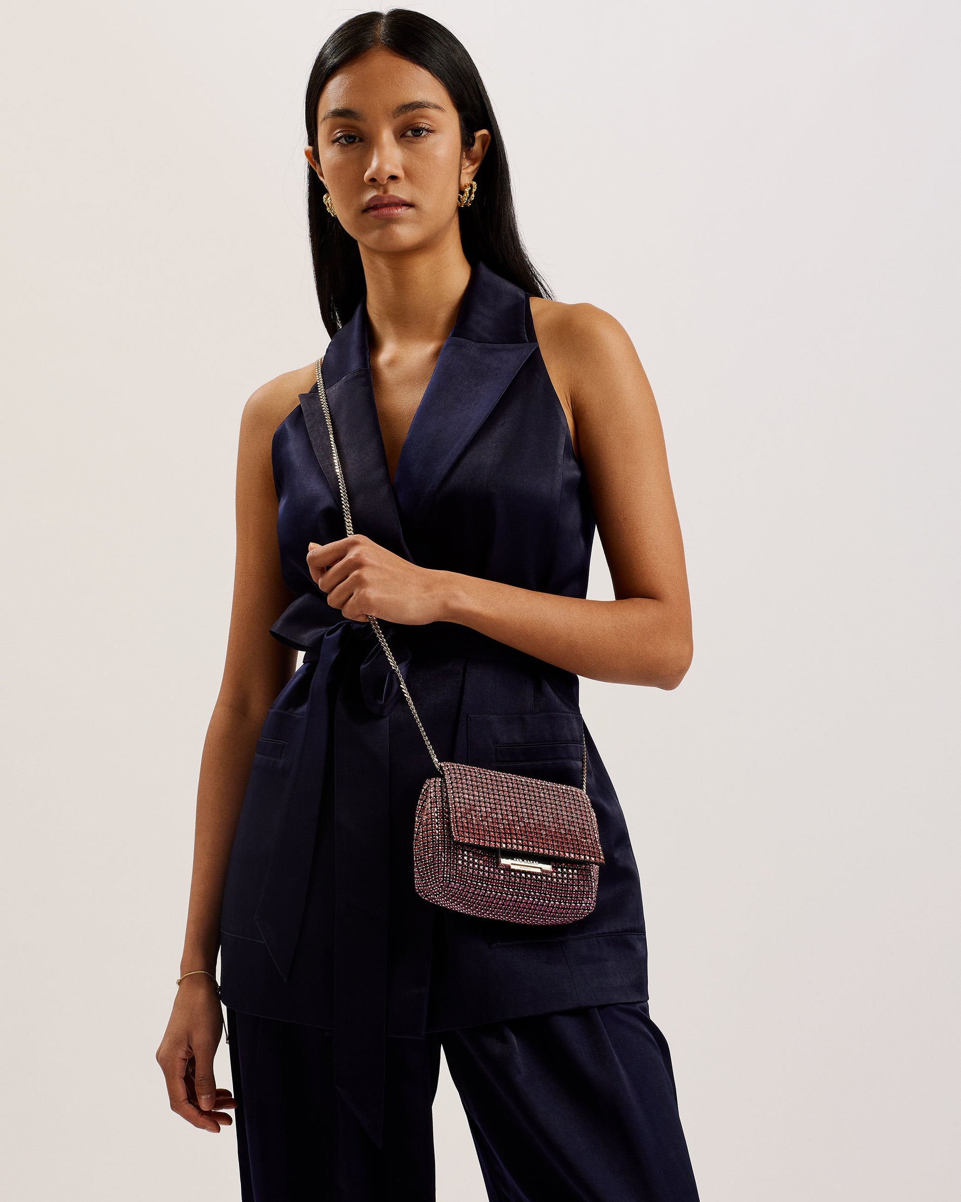 Women's Gliters-Crystal Mini Crossbody Bag Brt-Pink Ted Baker South Africa