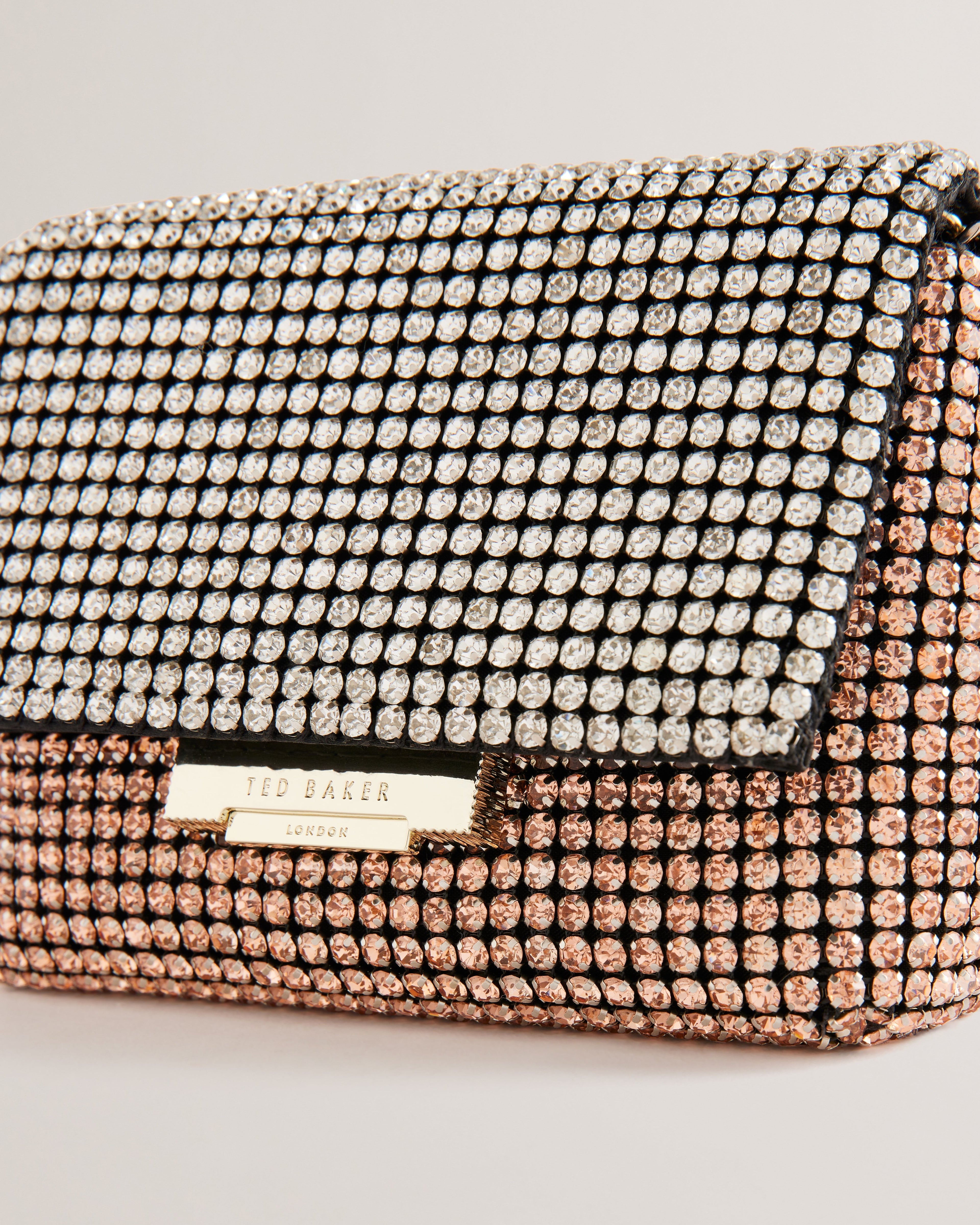 Women's Gliters-Crystal Mini Crossbody Bag Gold-Col Ted Baker South Africa Bellabags