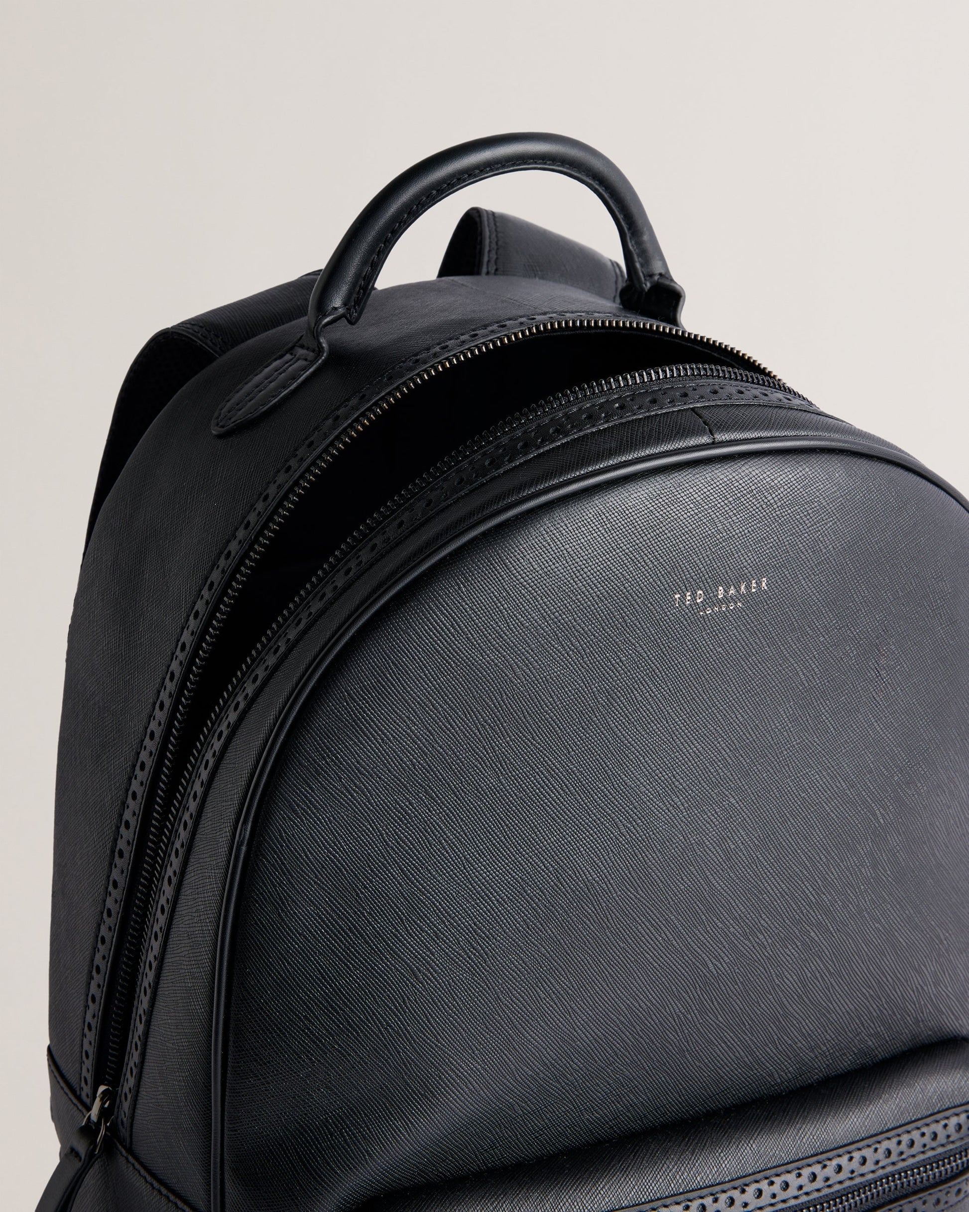 Men's Conann-Saffiano Leather Backpack Black Ted Baker South Africa