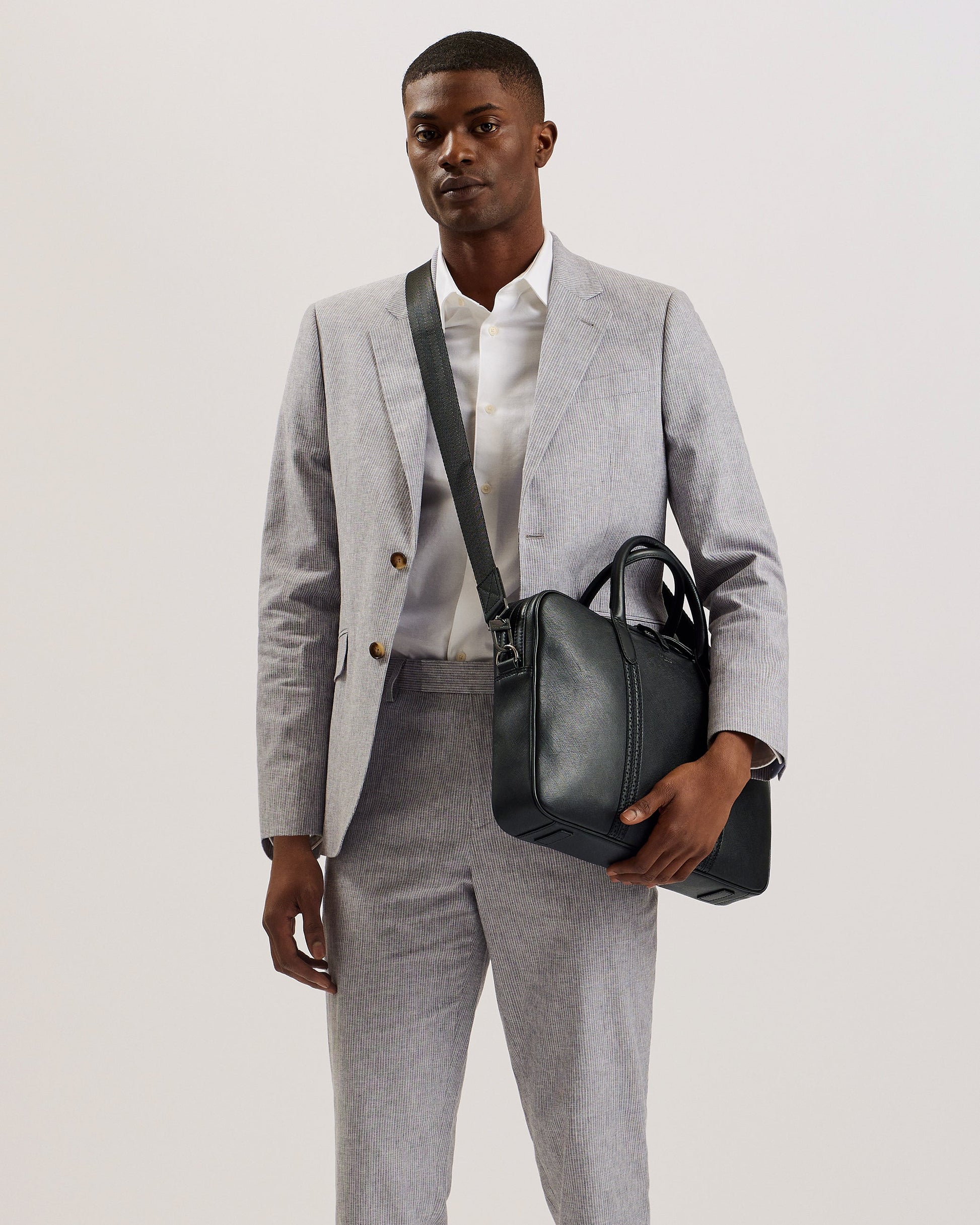 Men's Conley-Saffiano Leather Document Bag Black Ted Baker South Africa