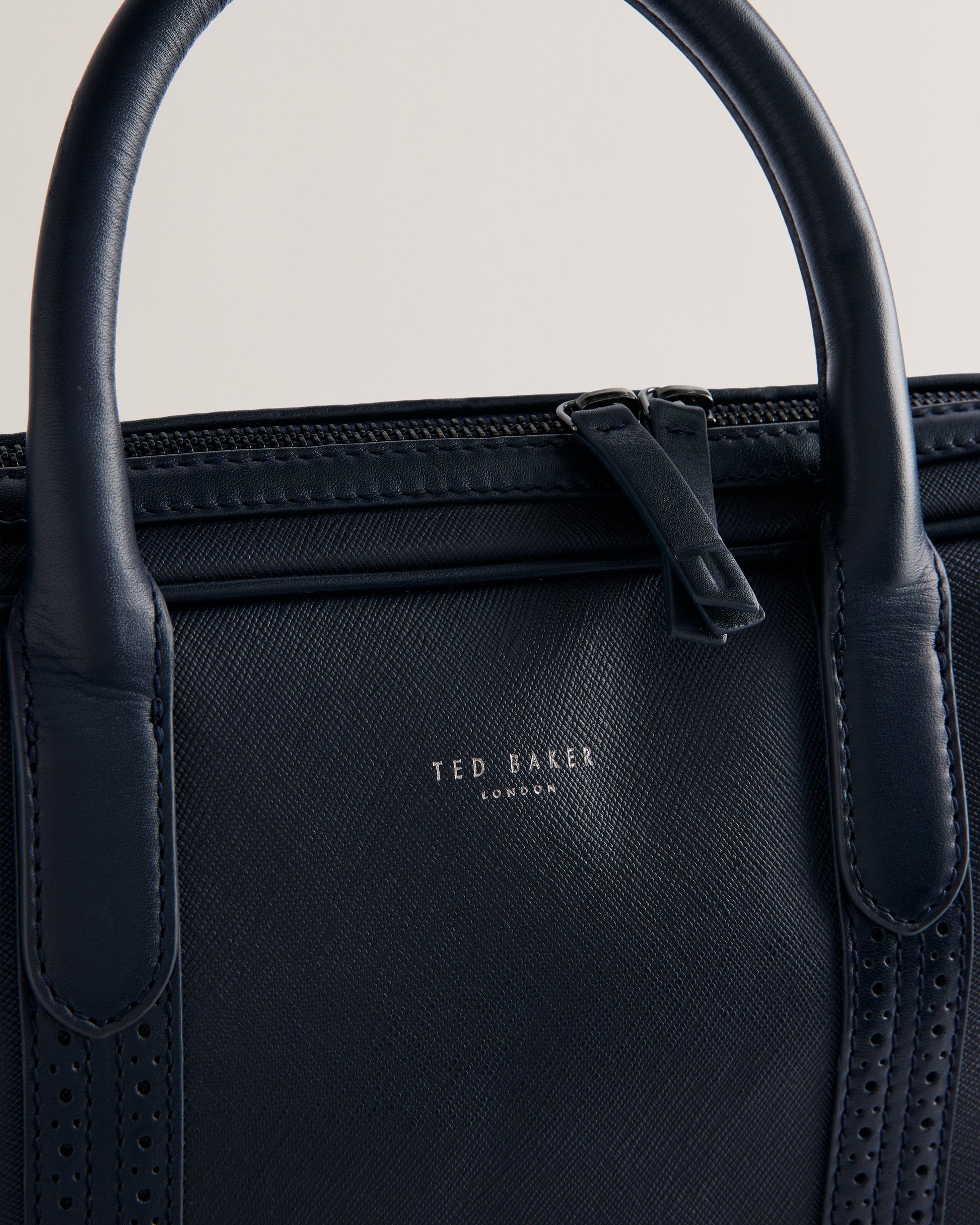 Men's Conley-Saffiano Leather Document Bag Navy Ted Baker South Africa