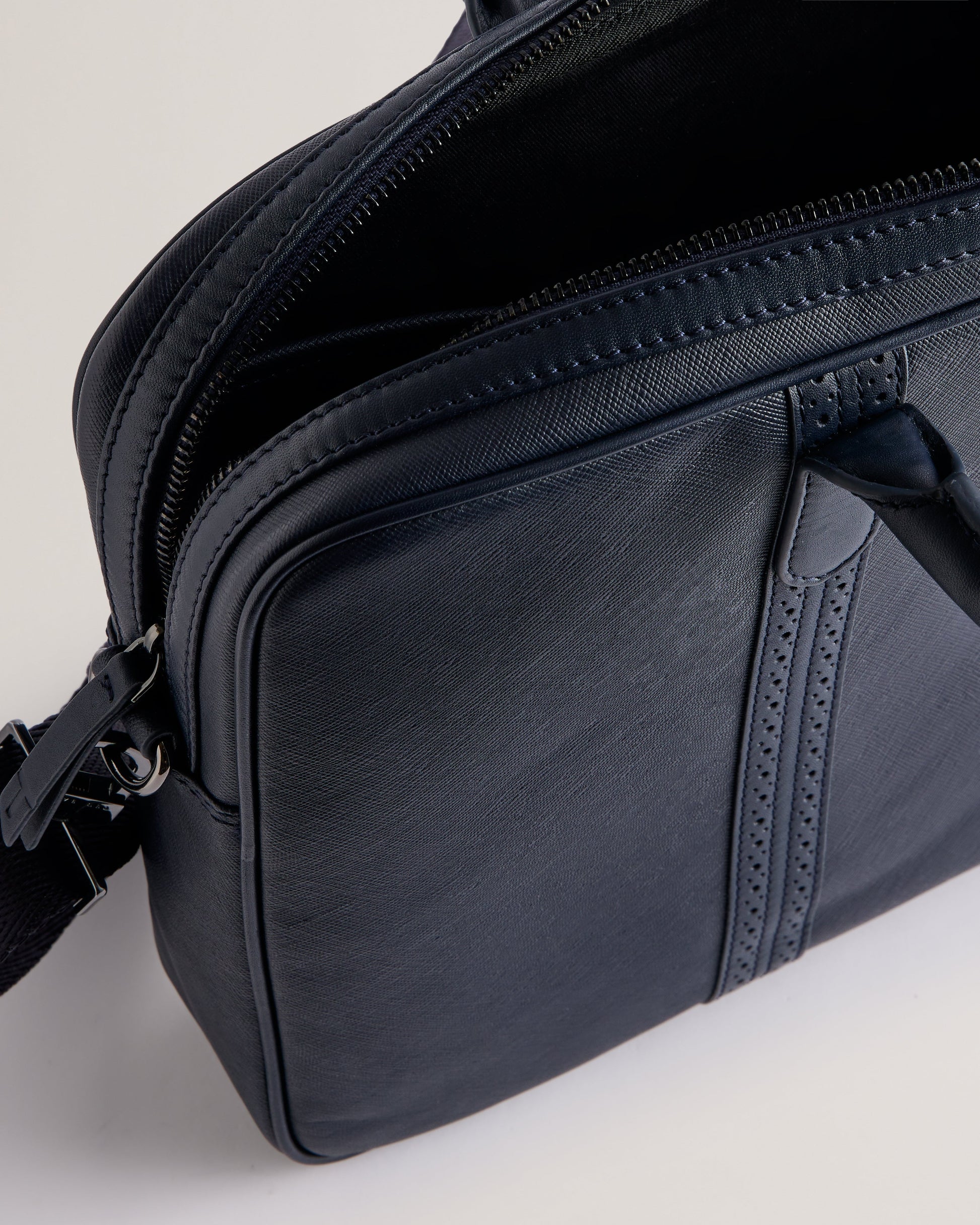 Men's Conley-Saffiano Leather Document Bag Navy Ted Baker South Africa