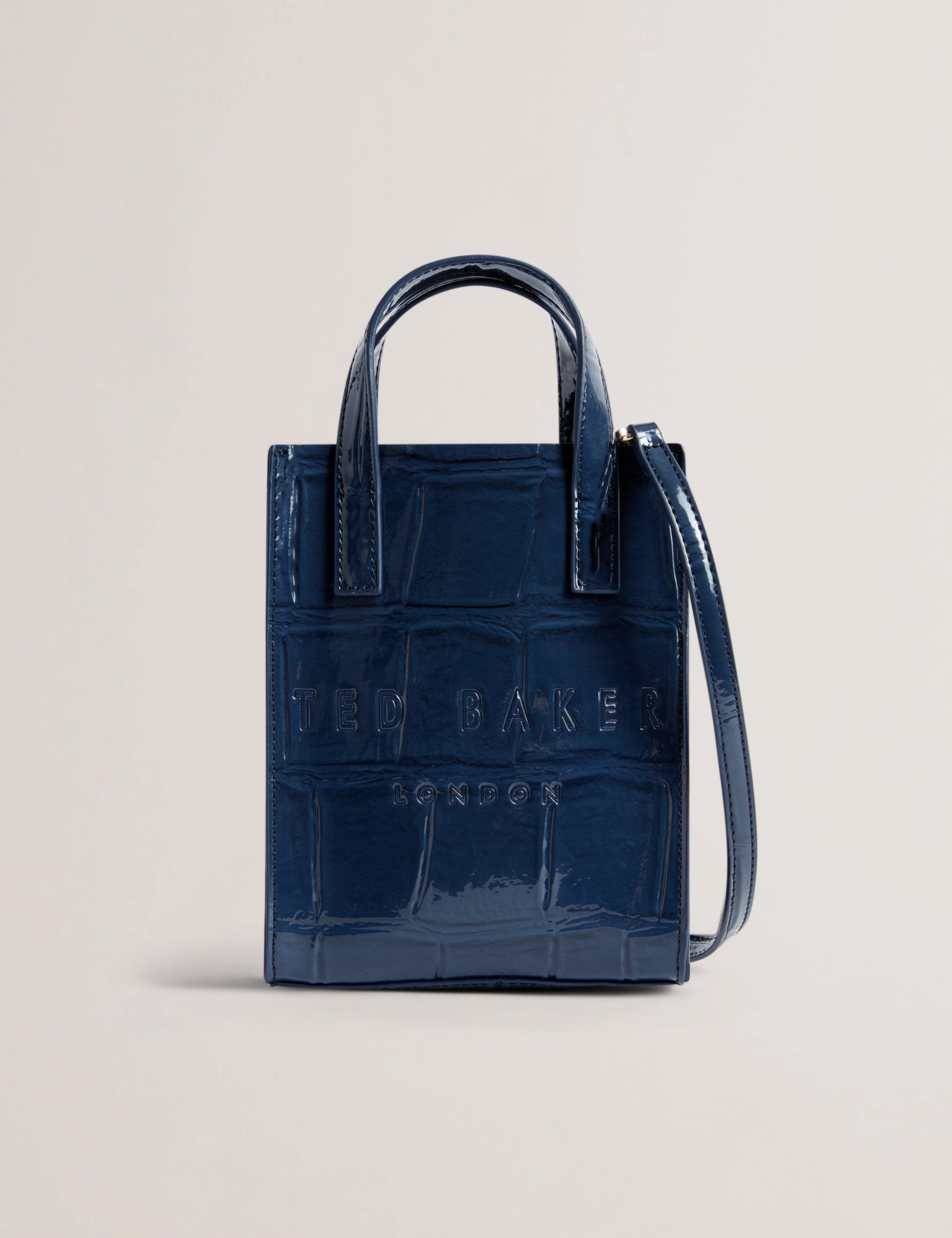 Women's Gatocon-Croc Effect Mini Icon Bag Dk-Blue Ted Baker South Africa