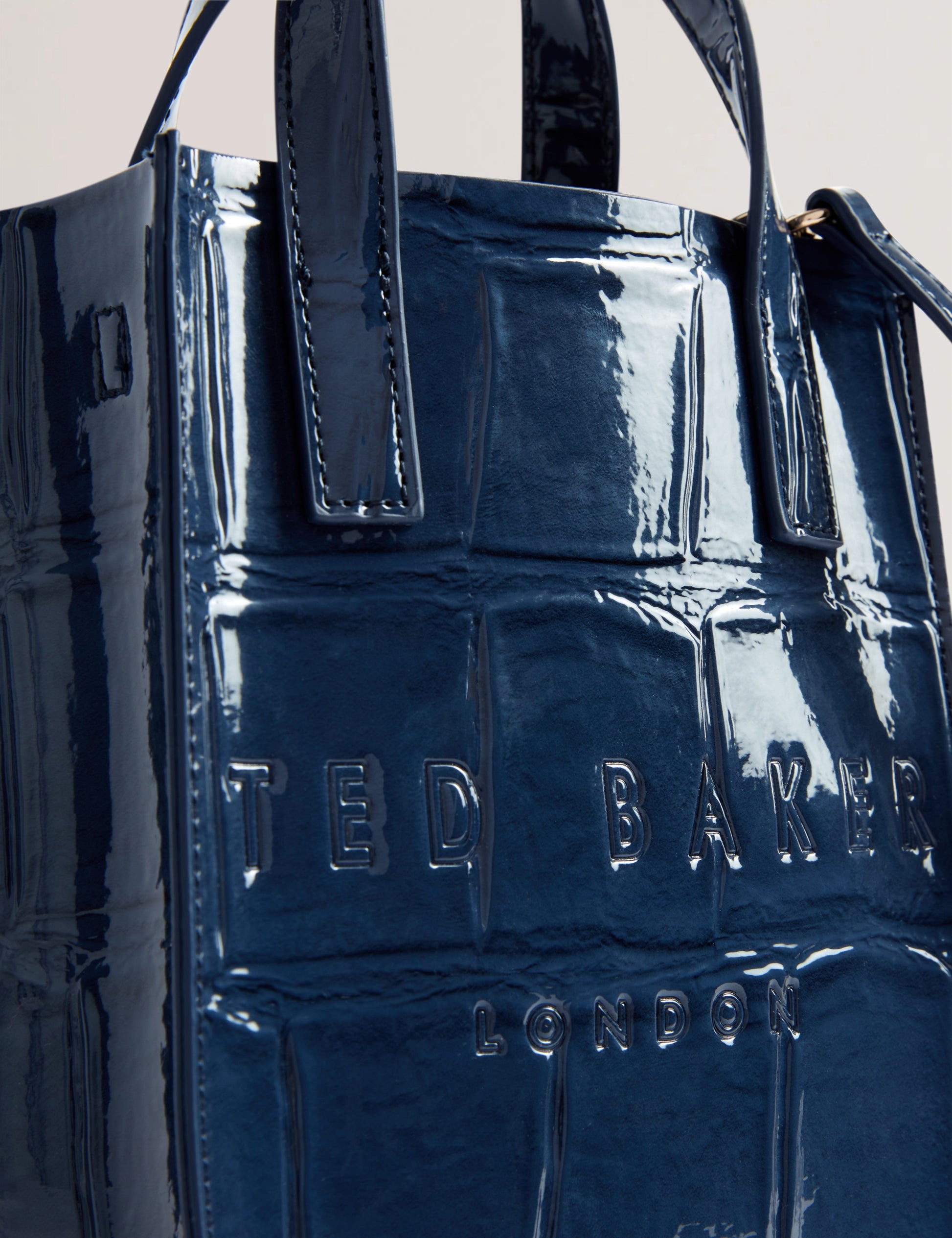 Women's Gatocon-Croc Effect Mini Icon Bag Dk-Blue Ted Baker South Africa