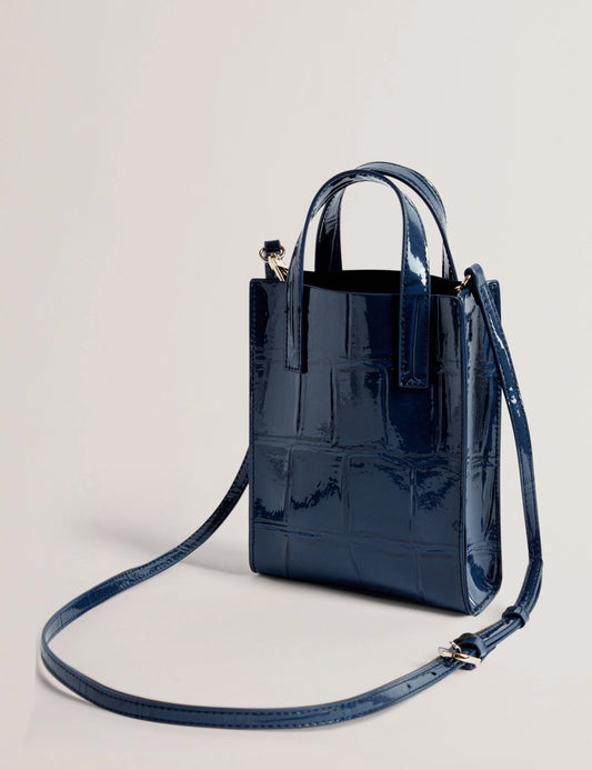 Women's Gatocon-Croc Effect Mini Icon Bag Dk-Blue Ted Baker South Africa Bellabags