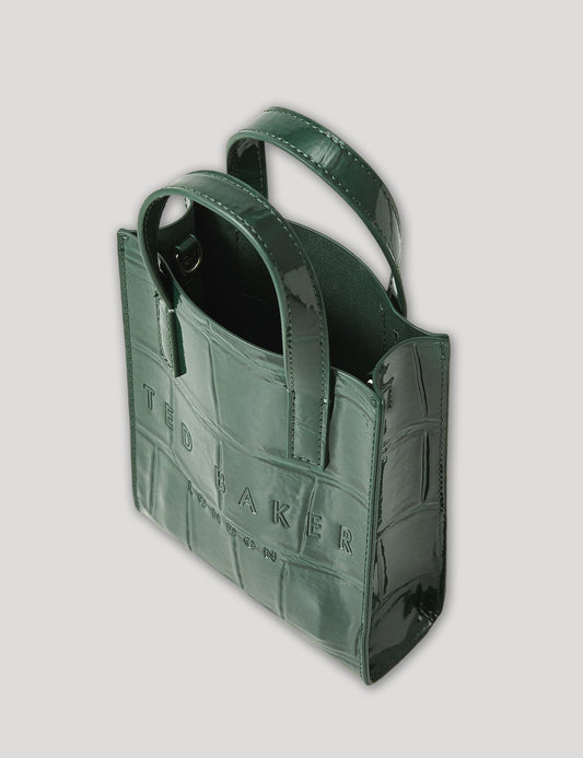 Women's GATOCON-Croc Effect Mini Icon Bag Mid-Green Ted Baker South Africa Bellabags